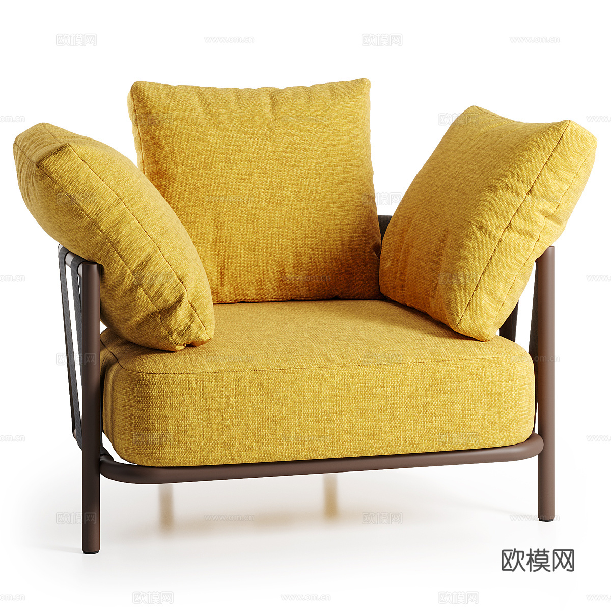 现代意式布艺沙发椅3d模型