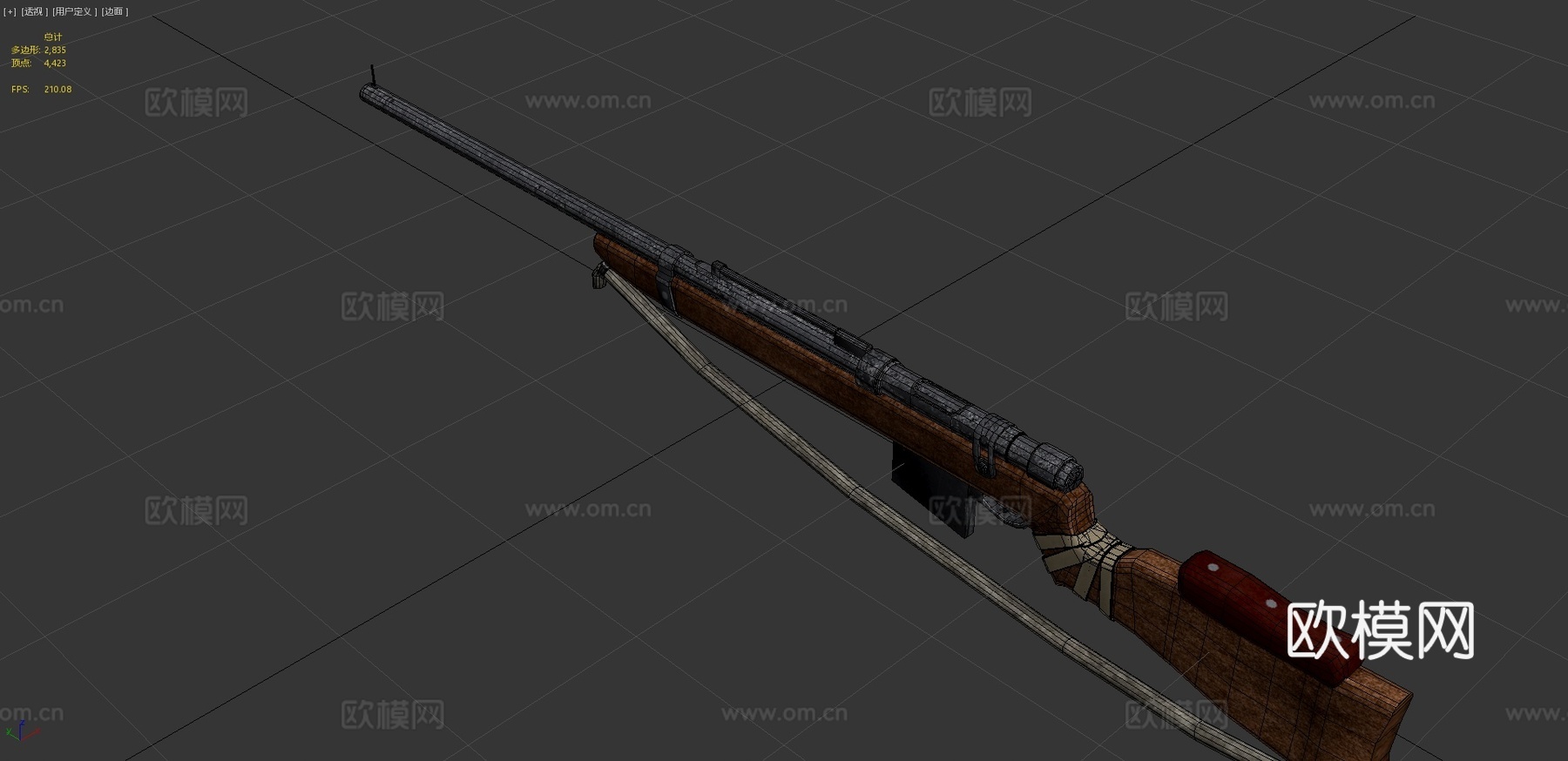 半自动步枪3d模型