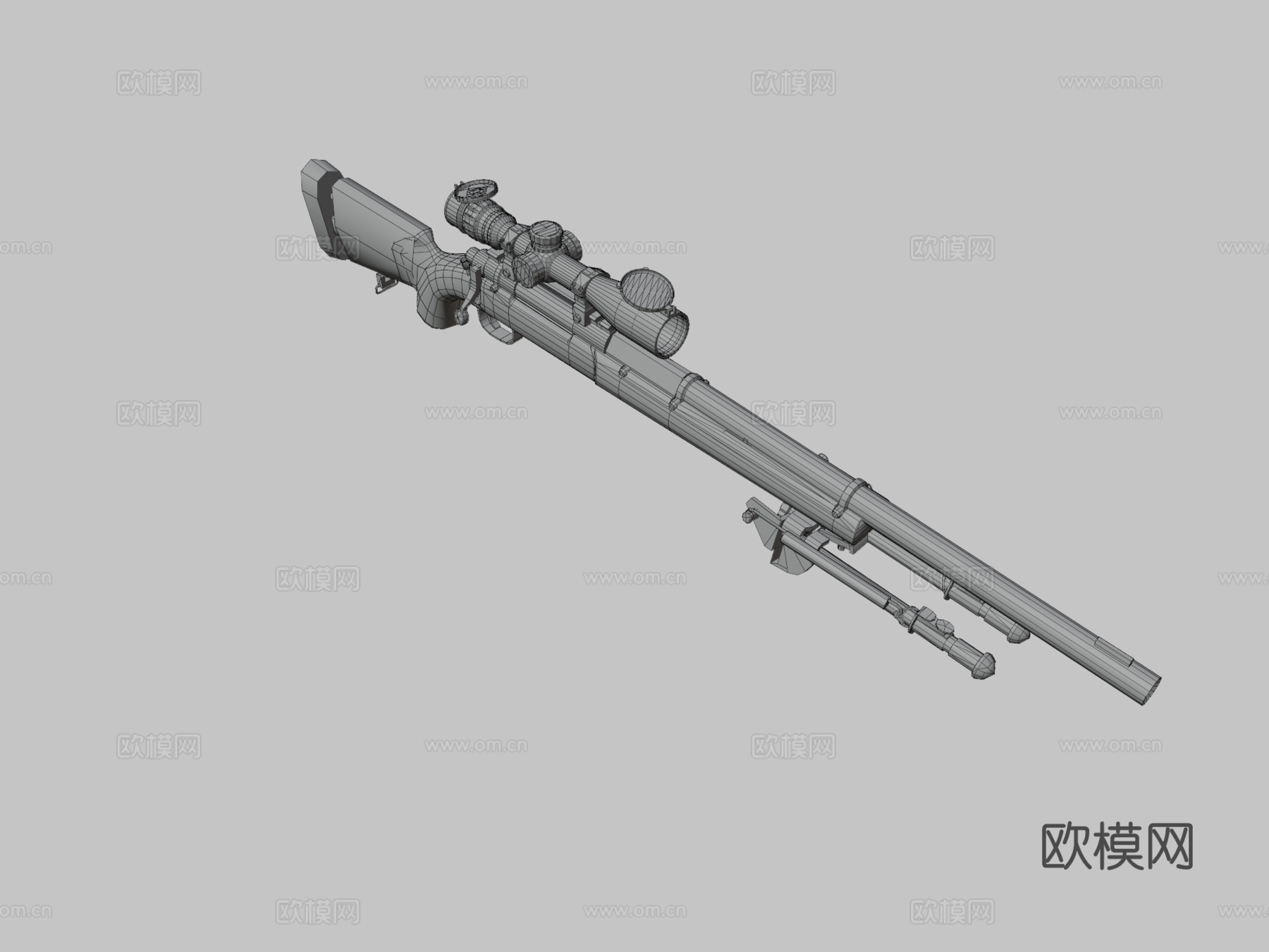 M24狙击步枪迷彩3d模型