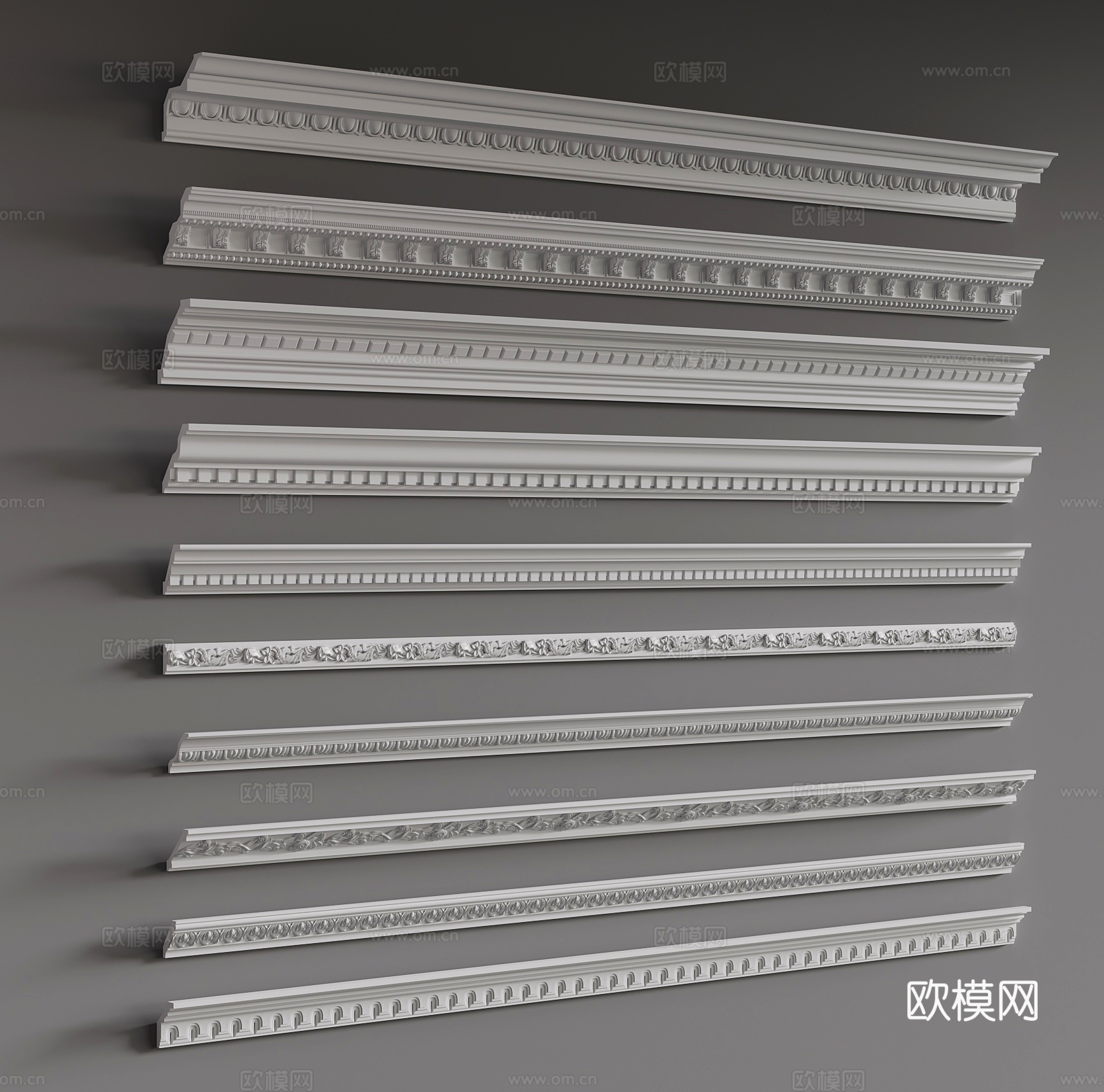 法式 石膏线 线条 顶角线 阴角线3d模型