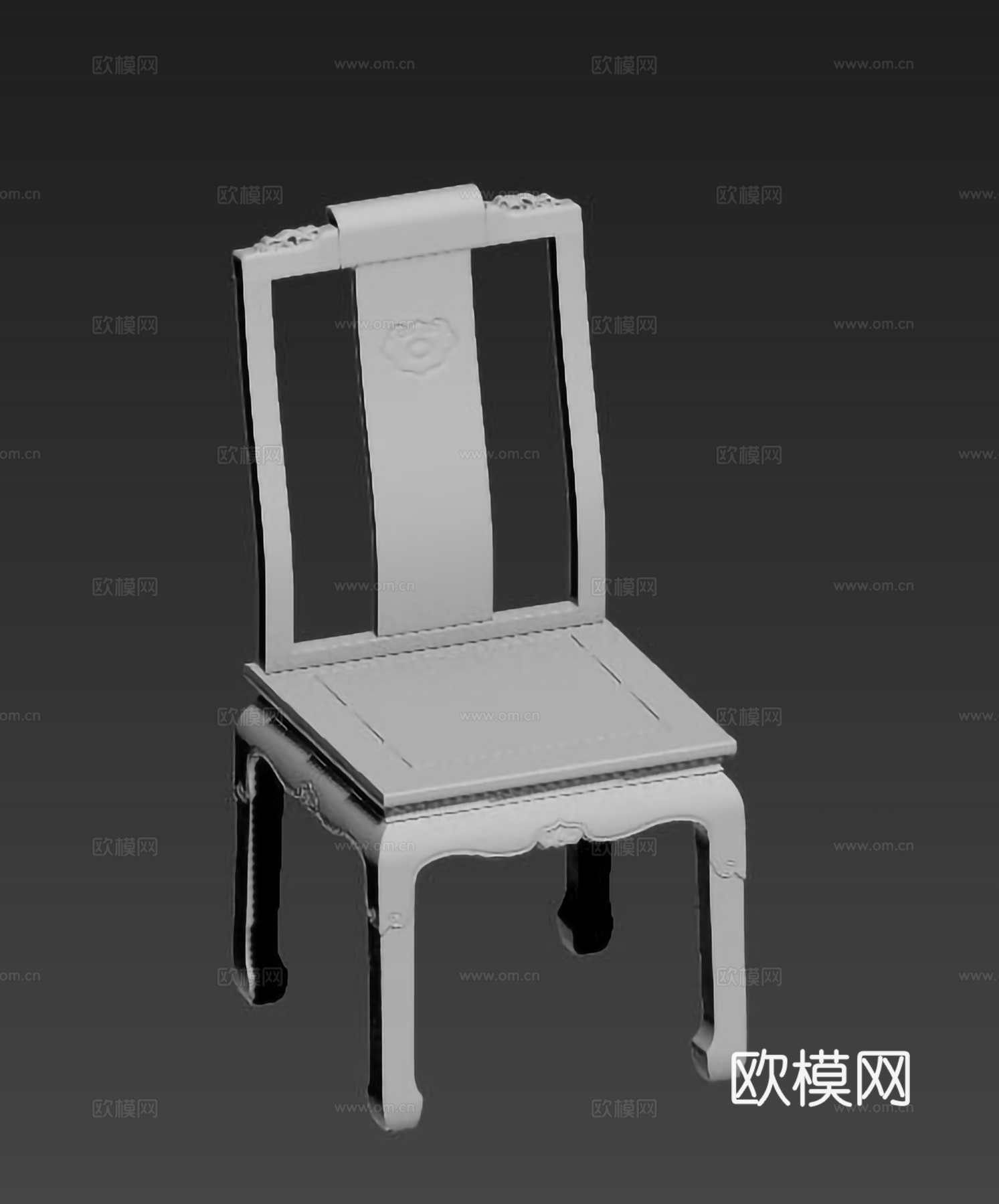 简欧餐椅 实木红木3d模型