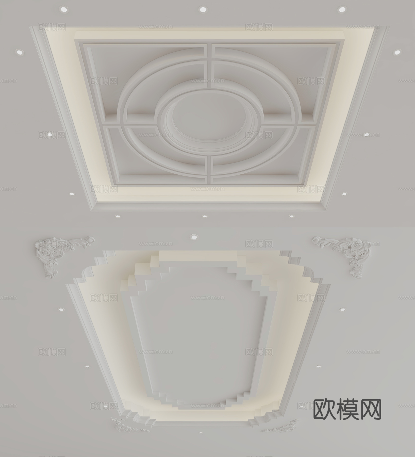 欧式天花吊顶3d模型
