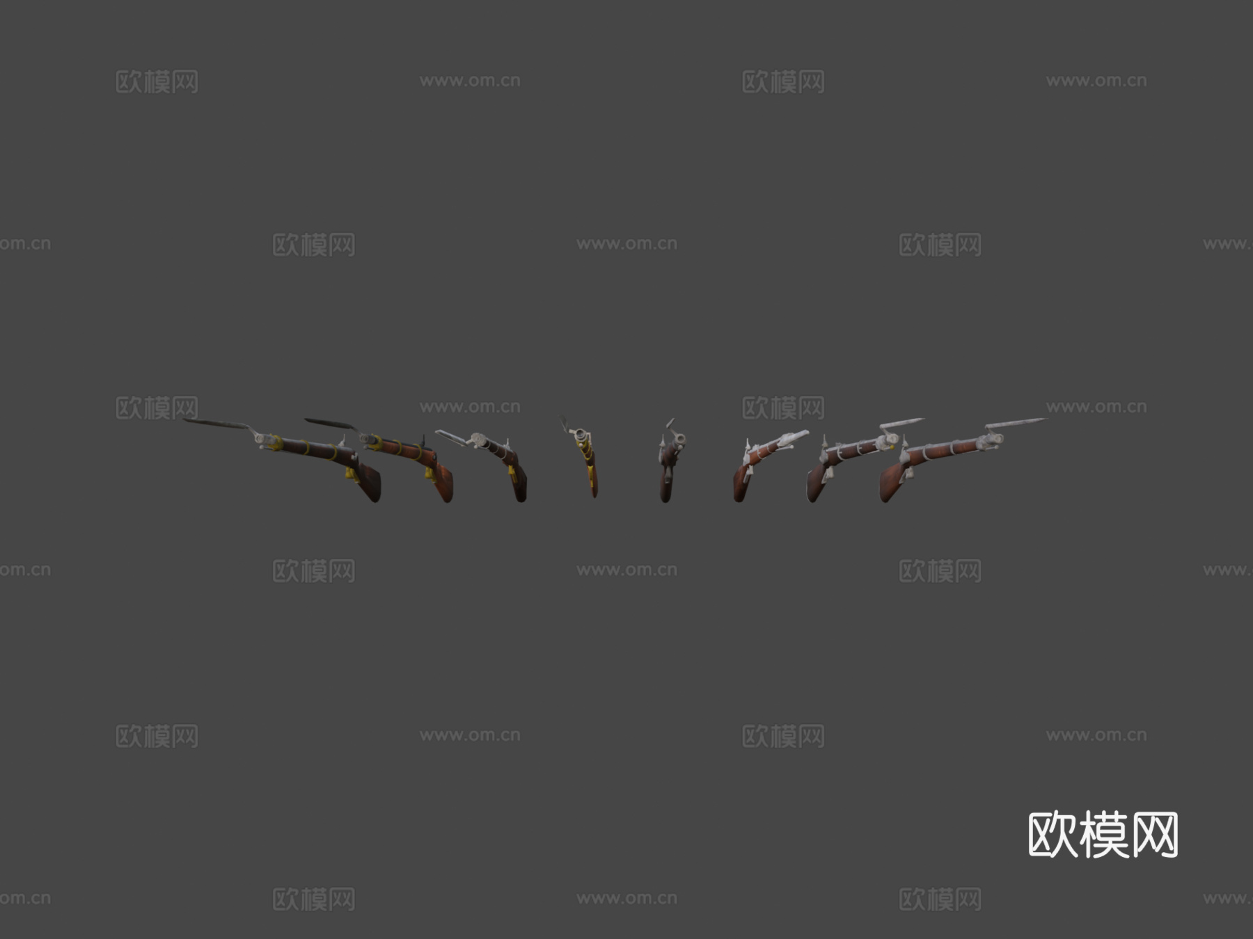 一级-滑膛枪与步枪3d模型