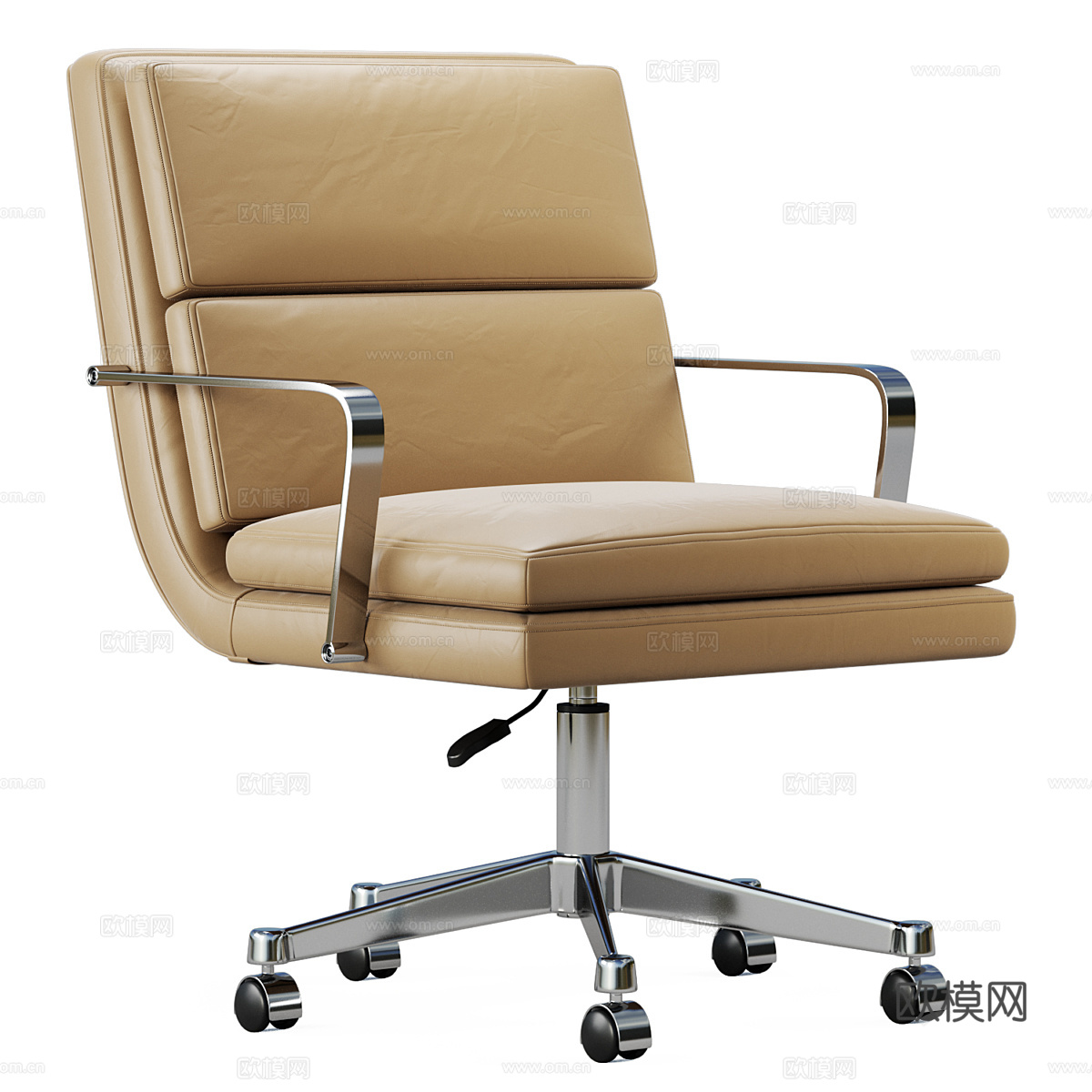 现代意式皮革办公椅3d模型