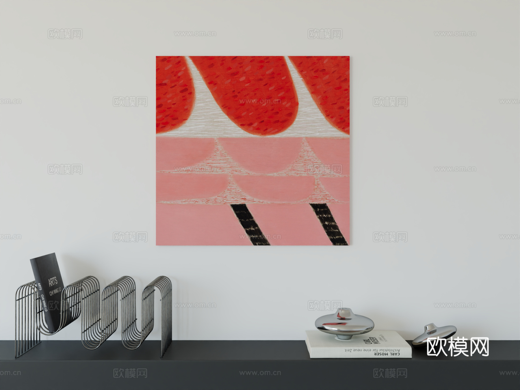 现代简约挂画包豪斯艺术挂画3d模型