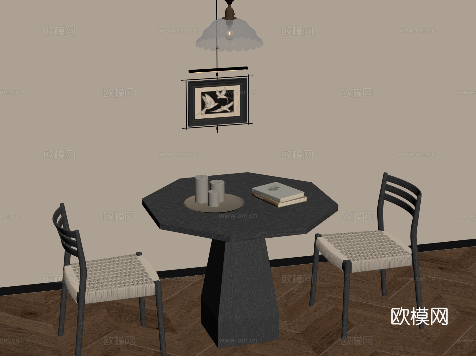 法式中古风桌椅 洽谈桌su模型