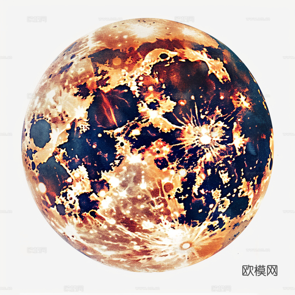 月球灯星球月亮陨石表表面
