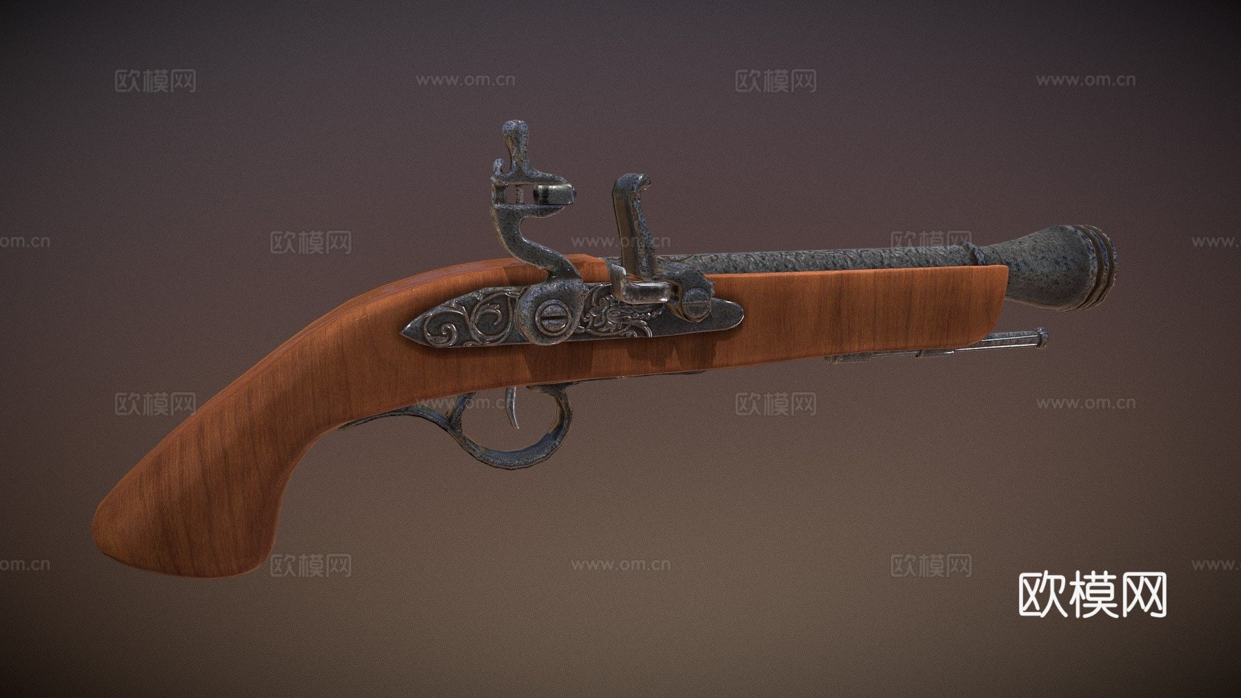 燧发手枪3d模型