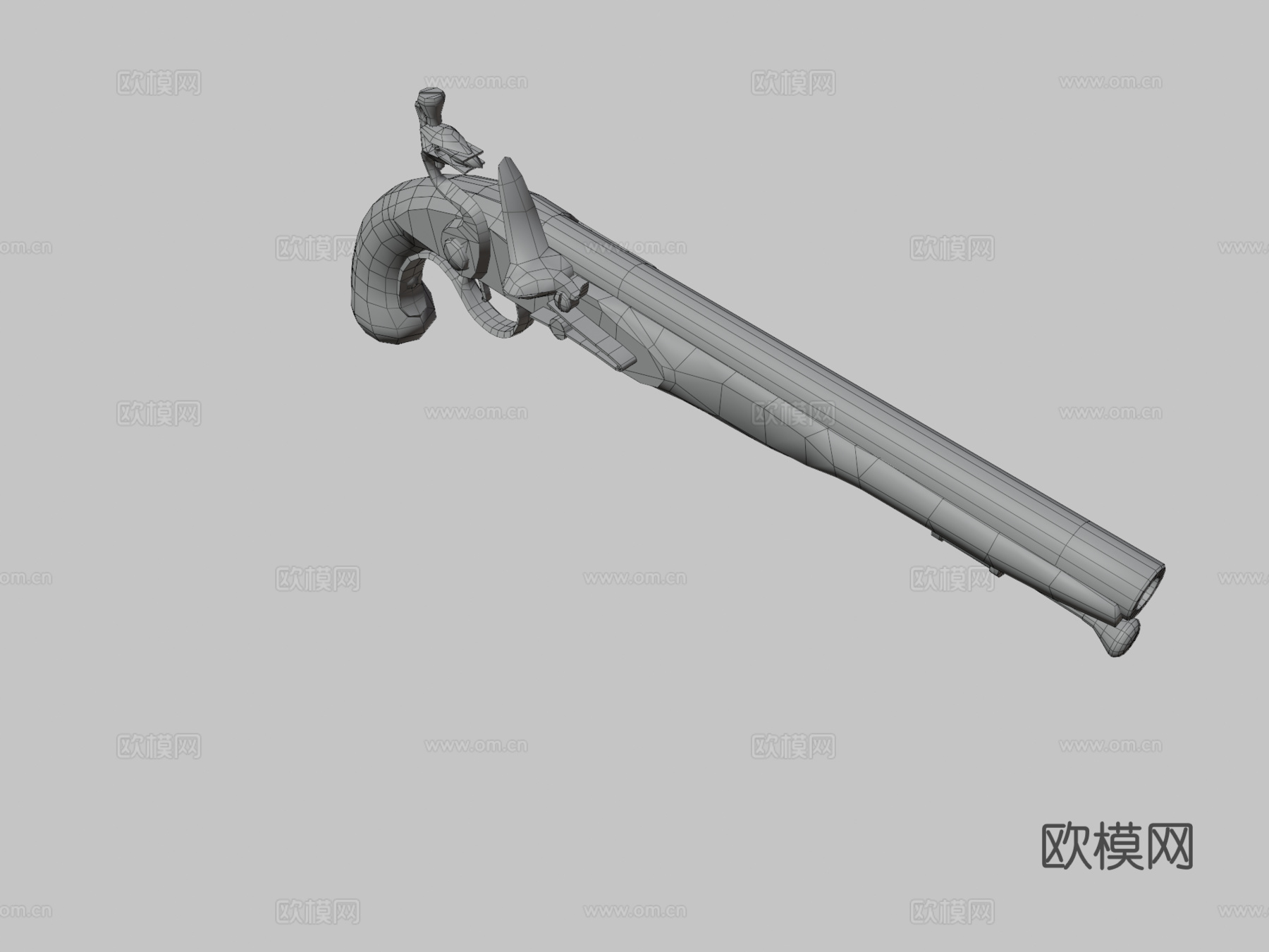 燧发手枪3d模型