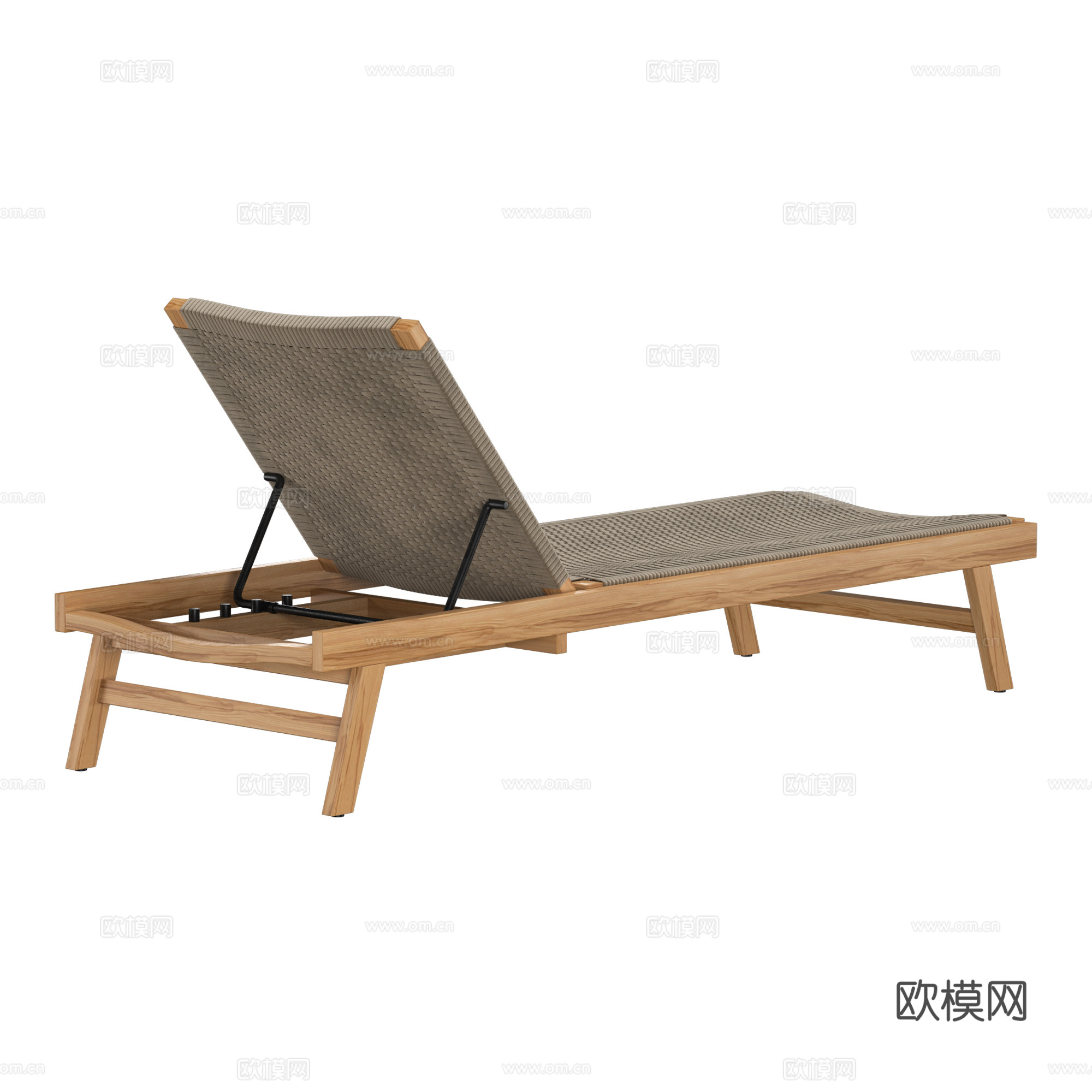 新中式藤编躺椅3d模型