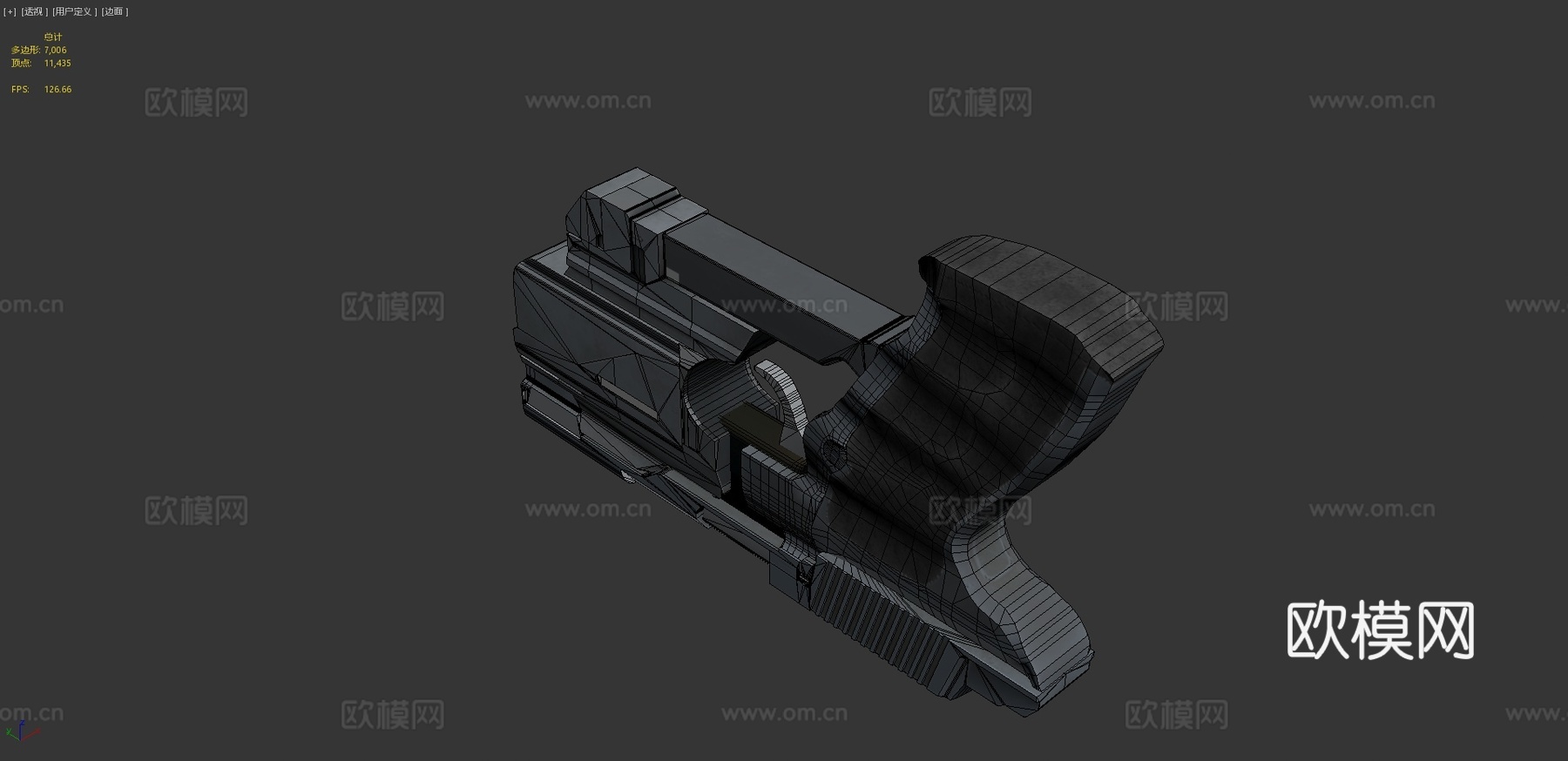 科幻手枪3d模型