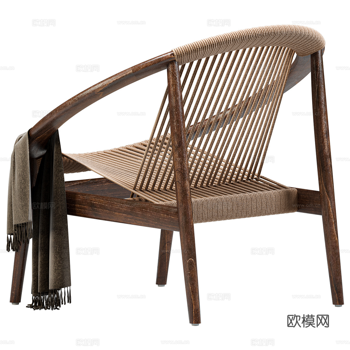 新中式藤椅3d模型