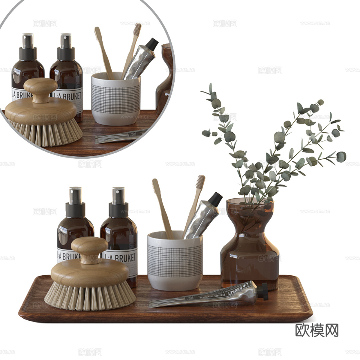 美式复古浴室洗护用品3d模型