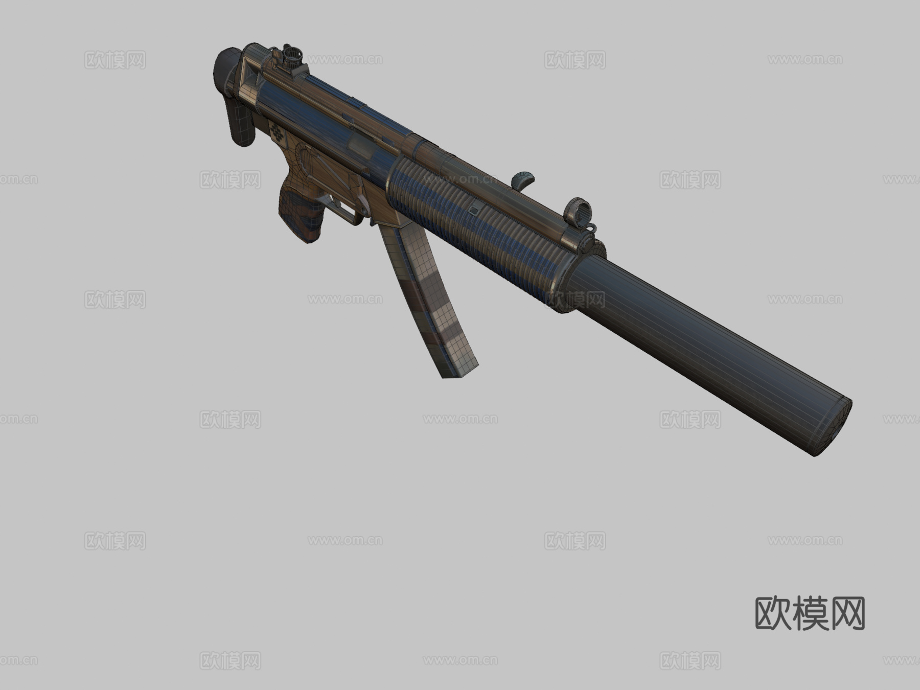 MP5SD-奖杯(蓝色)3d模型