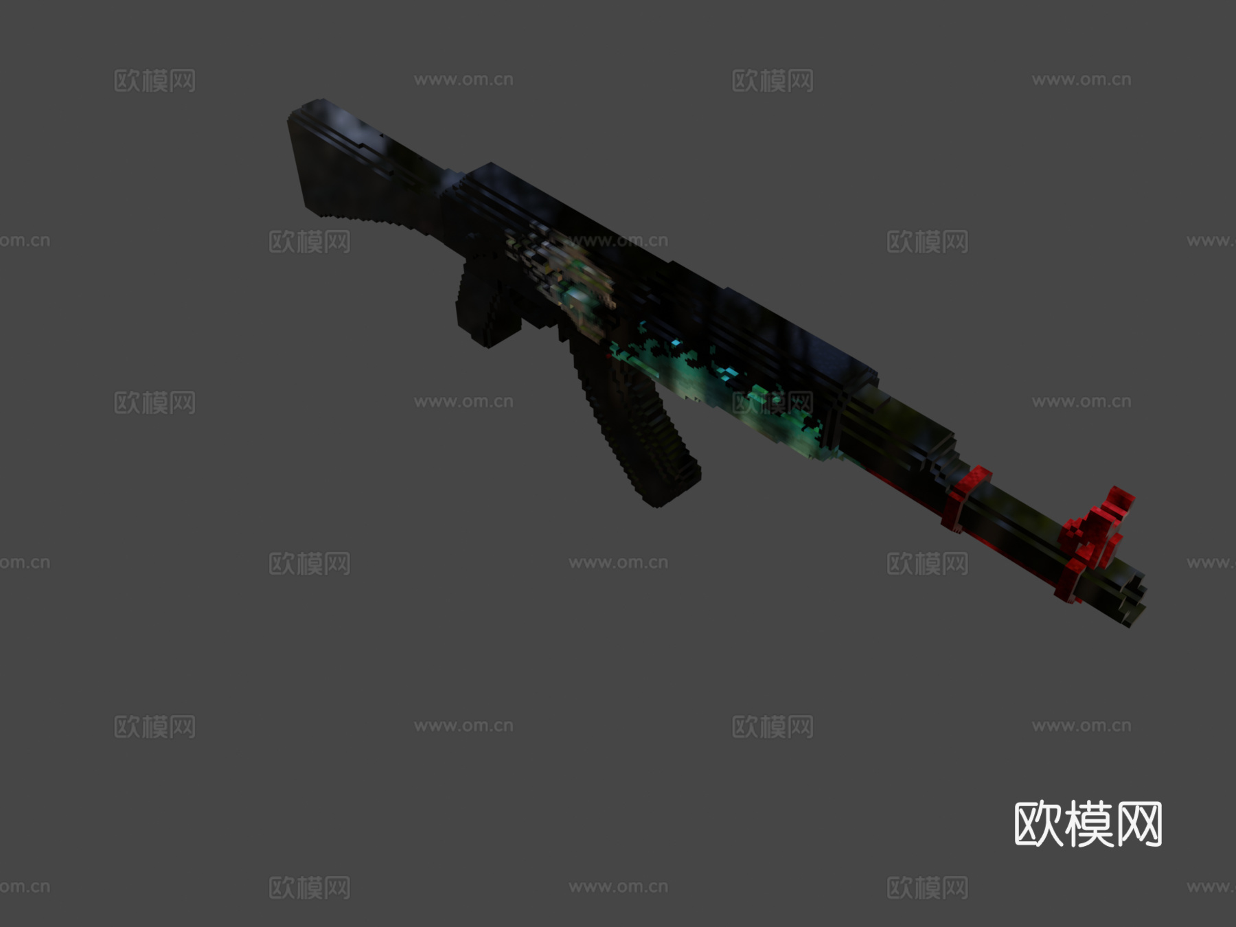 体素AK-47-爆破者=强化版=(立方-128)3d模型