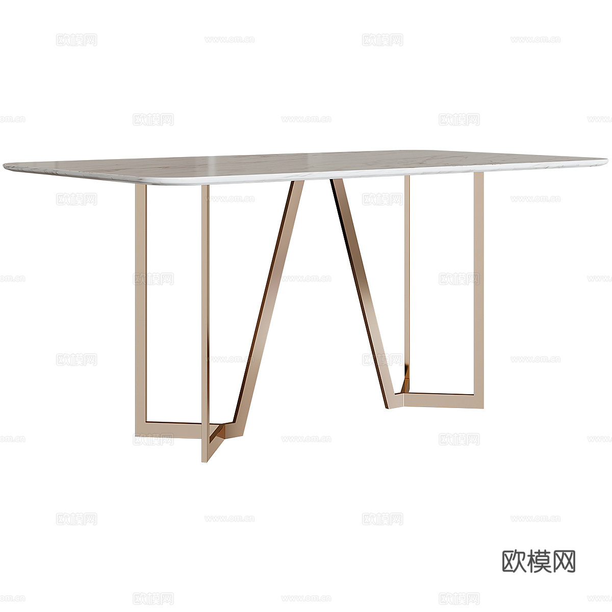 现代轻奢极简大理石餐桌3d模型