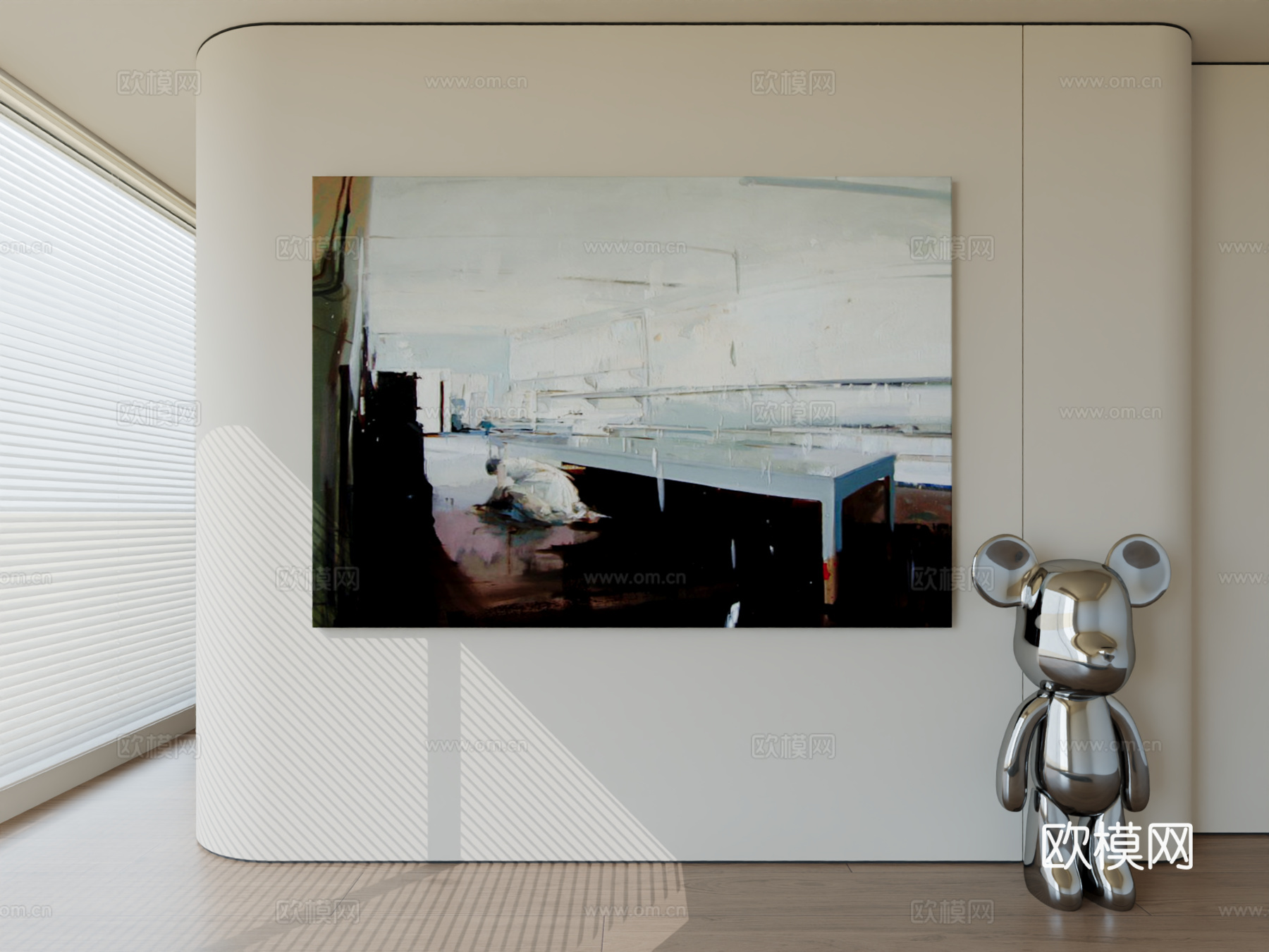 现代极简挂画抽象艺术挂画3d模型