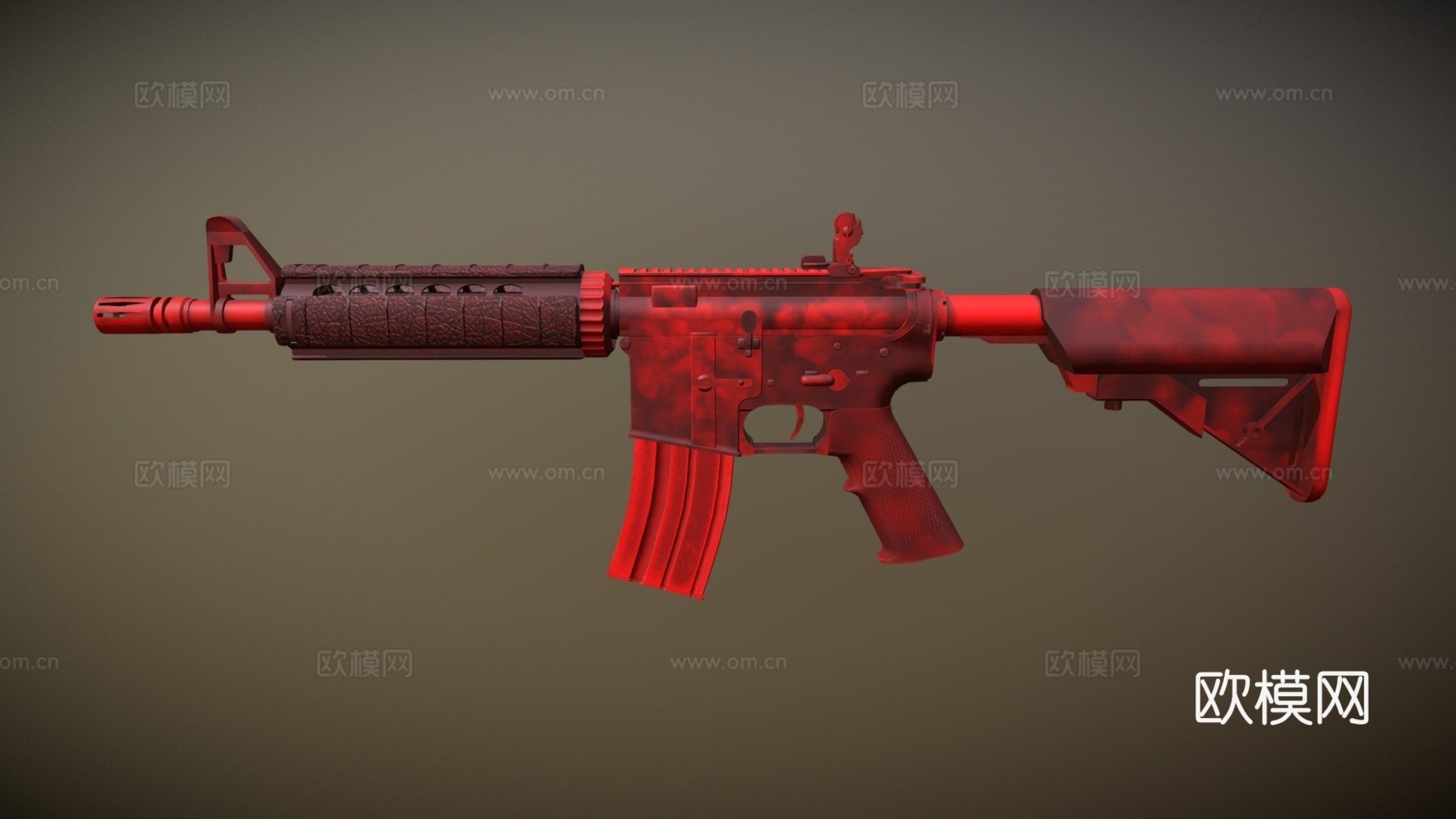 M4A4-深红酒色3d模型