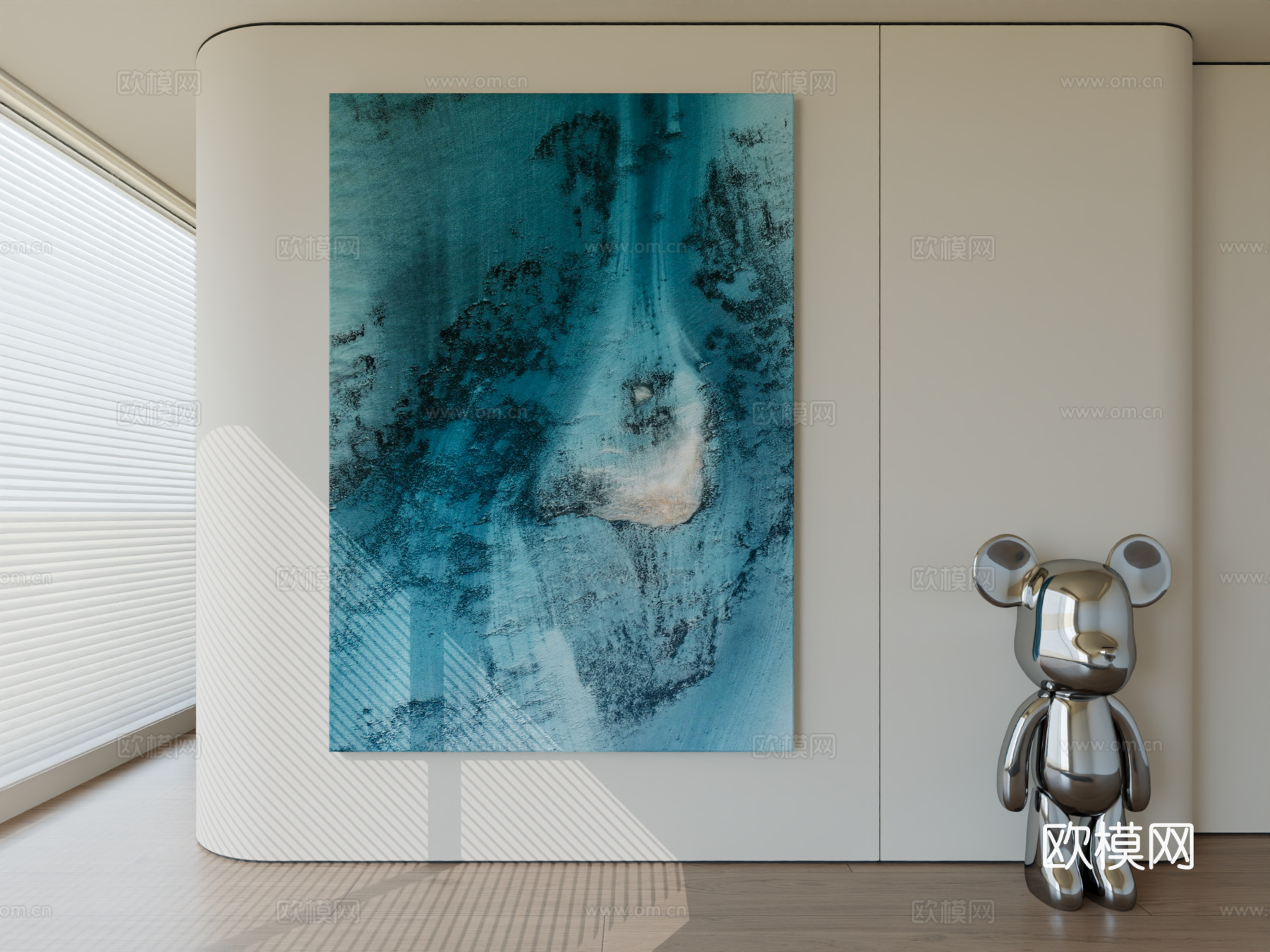 现代极简挂画抽象艺术挂画3d模型