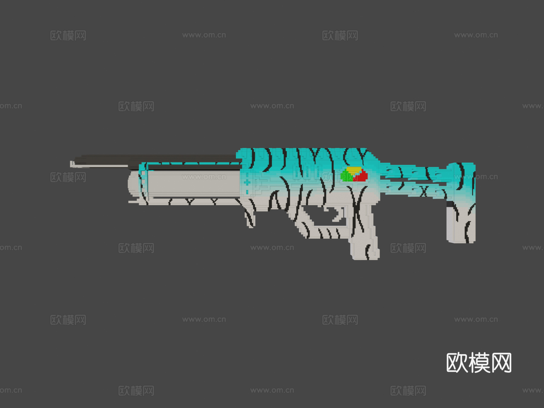 体素火焰喷射器-猛虎=强化升级=(立方64-128)3d模型