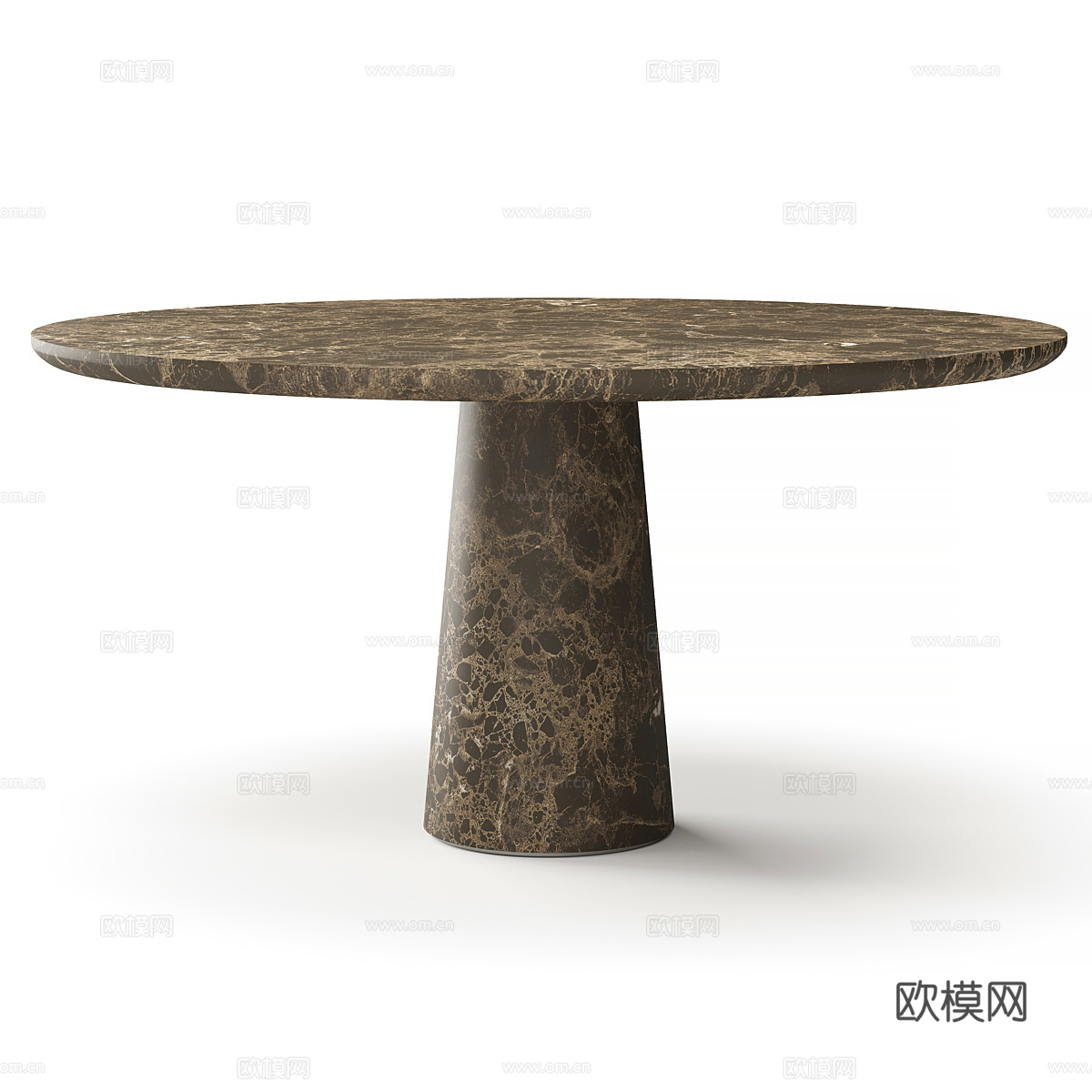 新中式轻奢圆餐桌椅3d模型