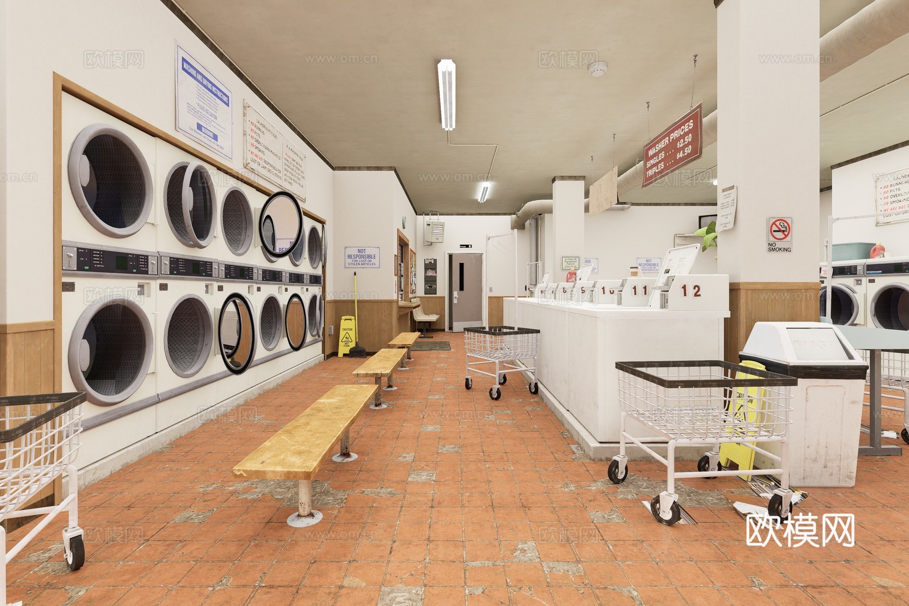 公共洗衣房3d模型