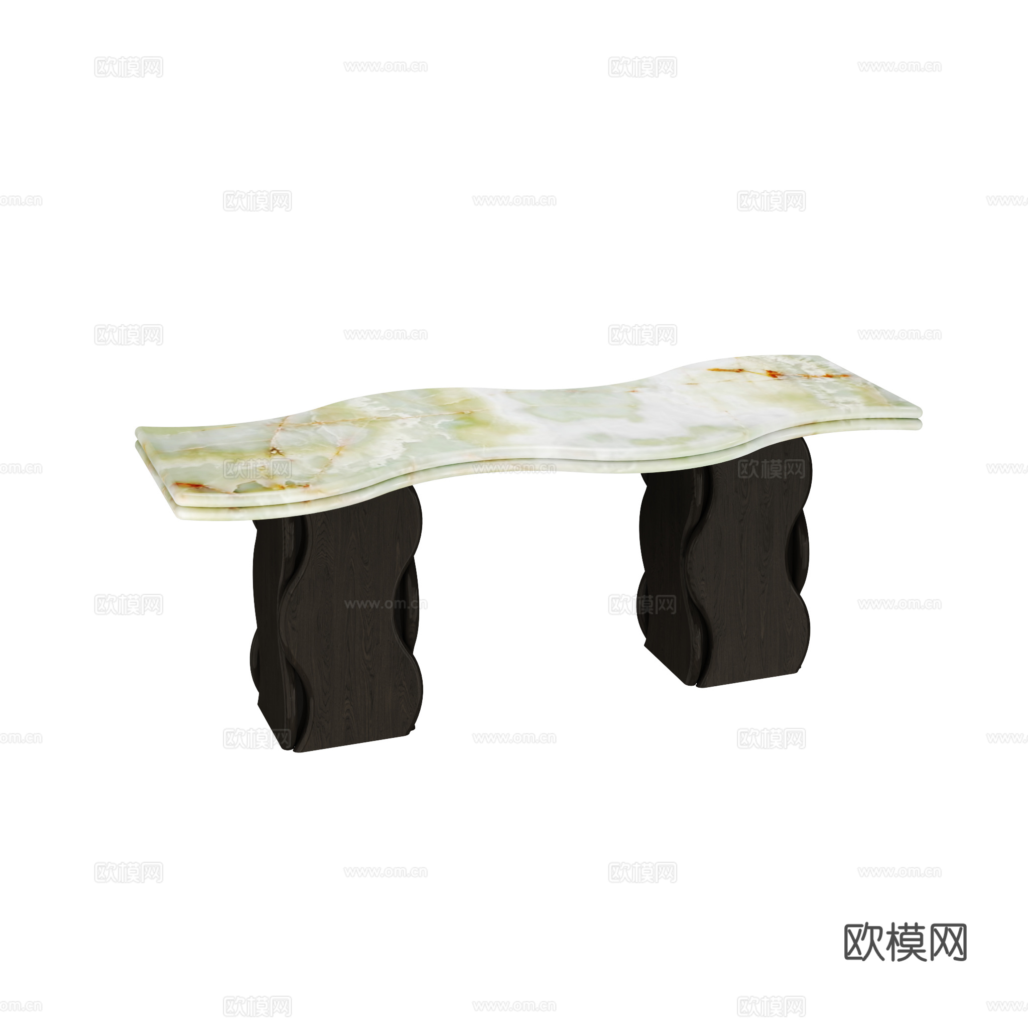 得闲 粼粼长条几 茶几3d模型