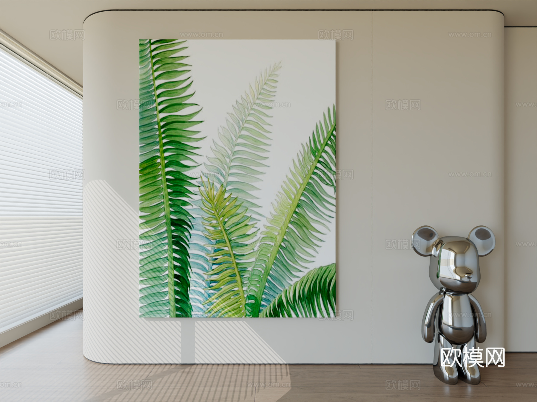 现代极简挂画抽象艺术挂画3d模型
