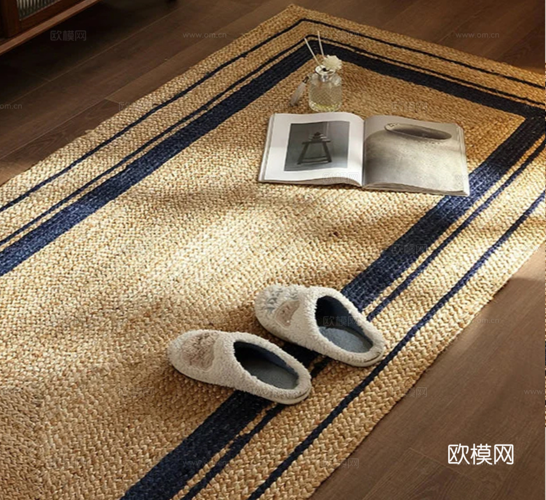 黄麻床边垫下载（渲染图1）