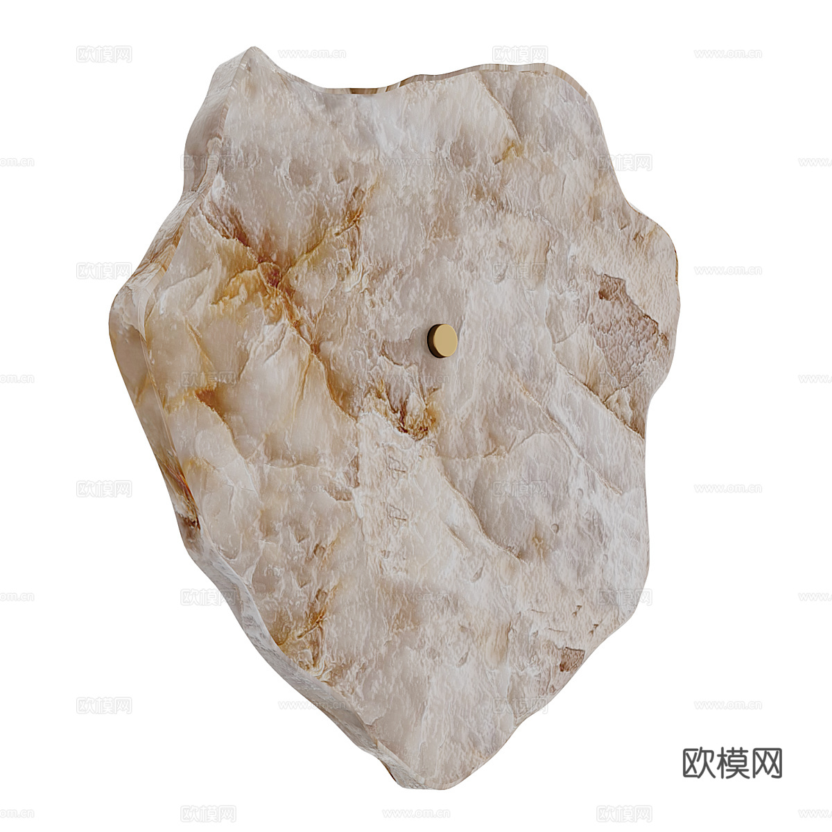 新中式轻奢透光石装饰壁灯3d模型