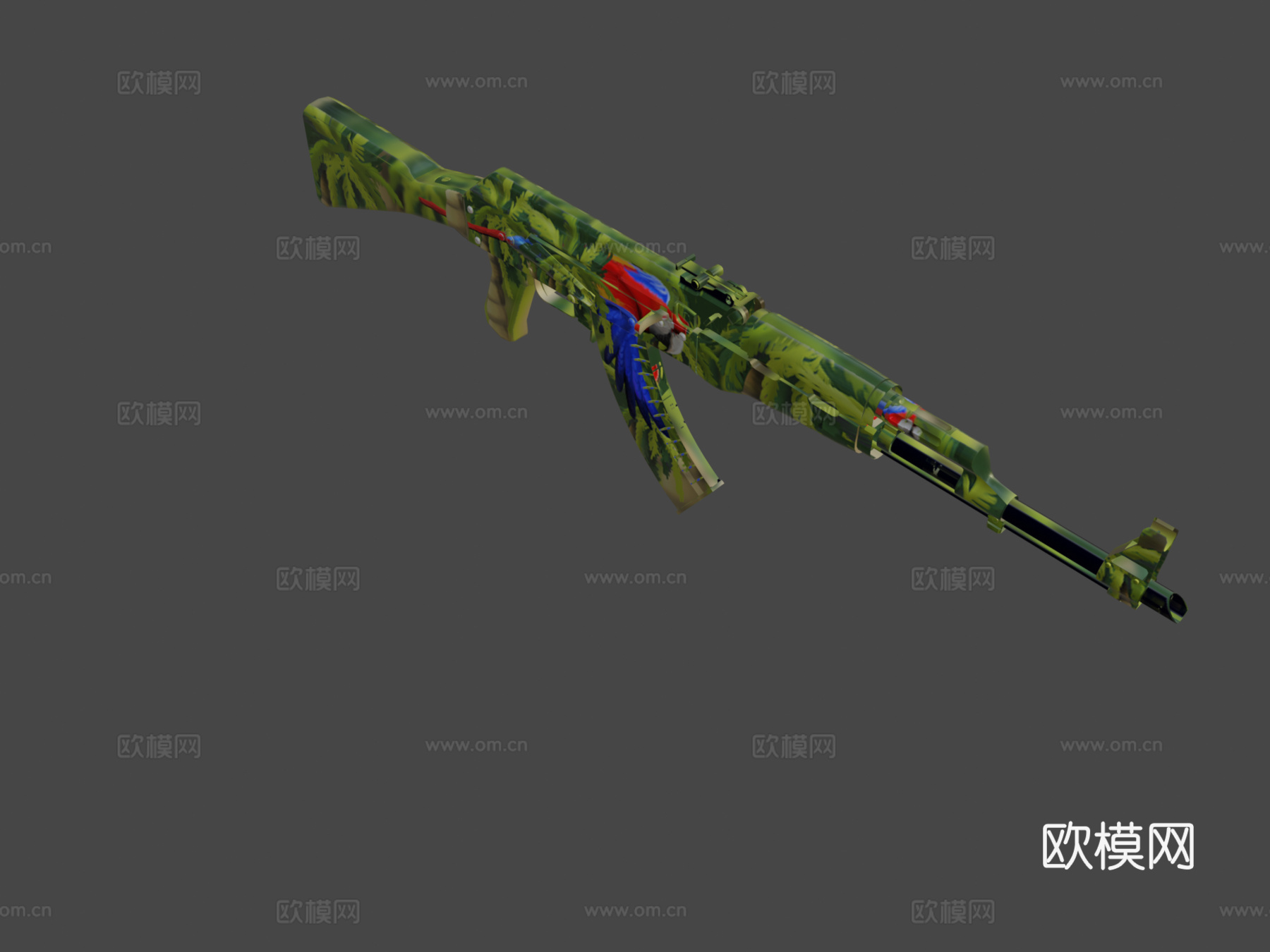 AK-47-猩红3d模型