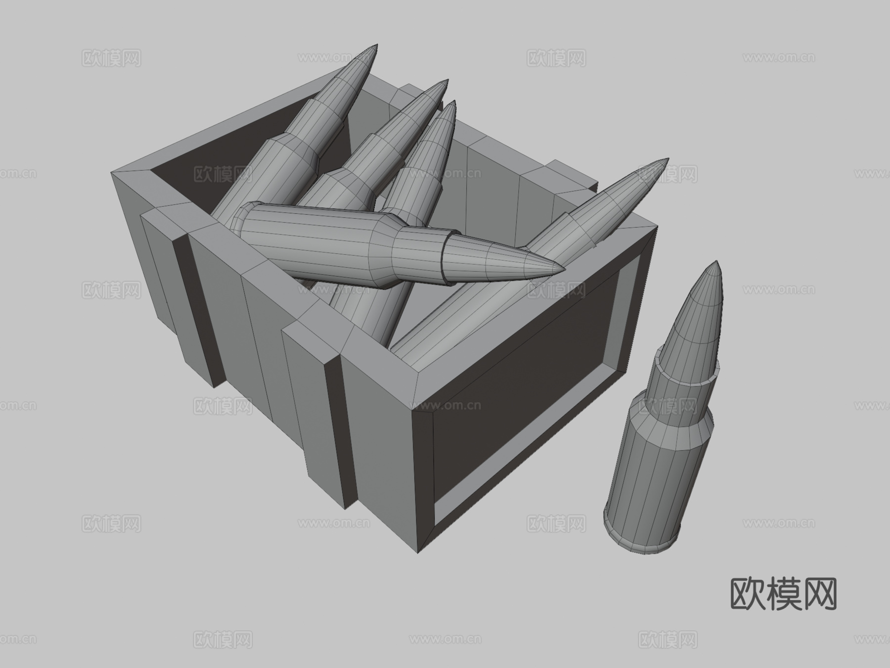 物品与道具-弹药箱(漫画风格)3d模型