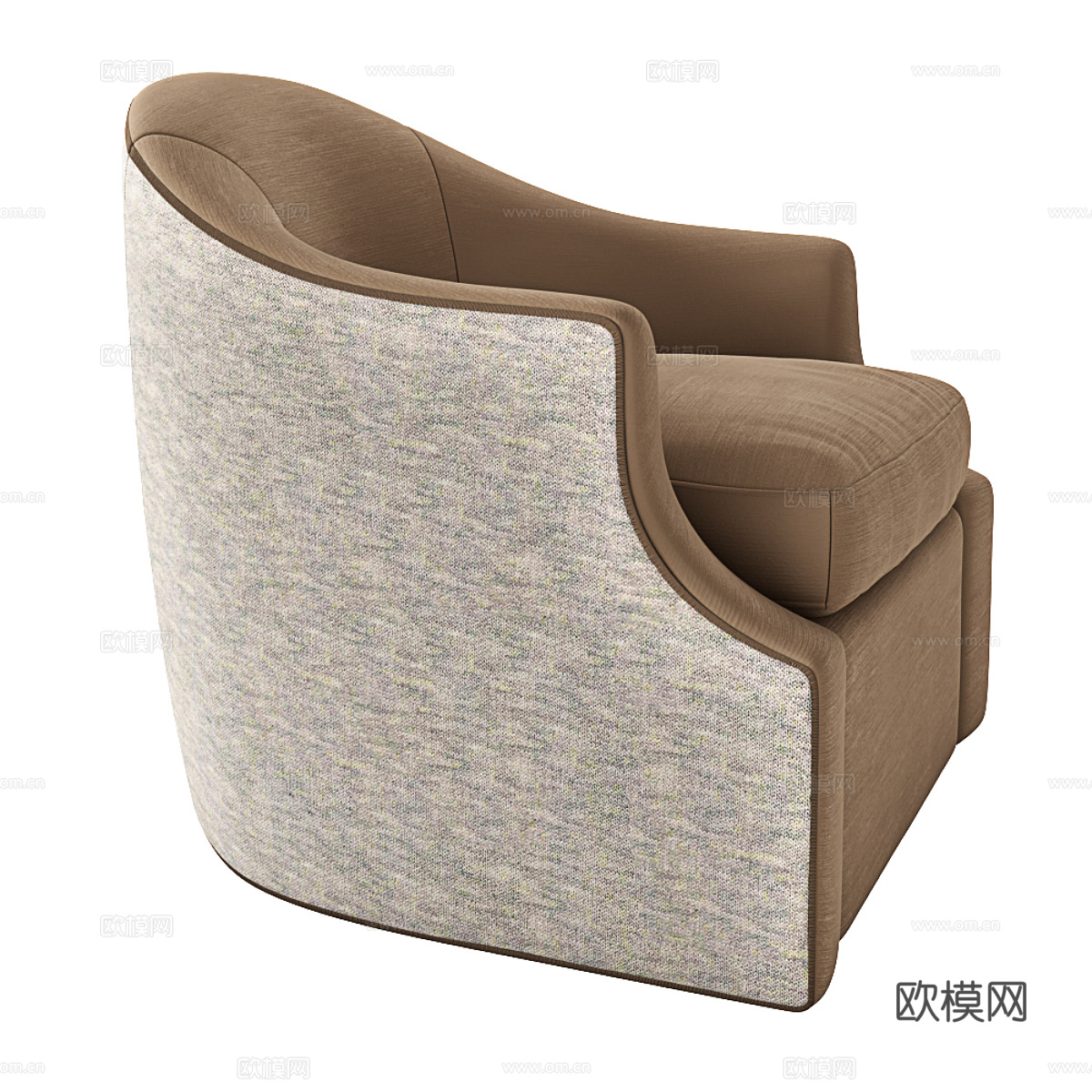 美式简约布艺休闲沙发3d模型