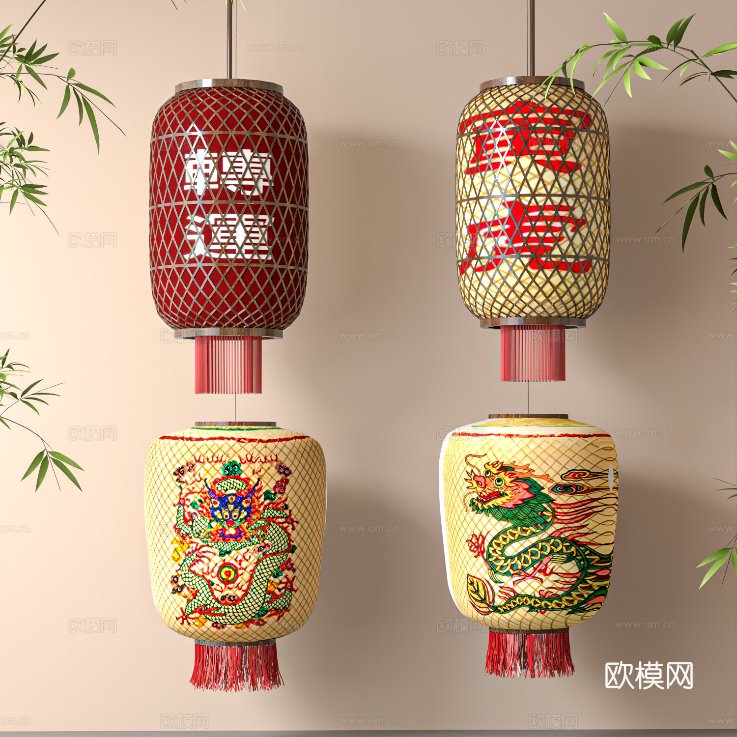 新中式灯笼3d模型