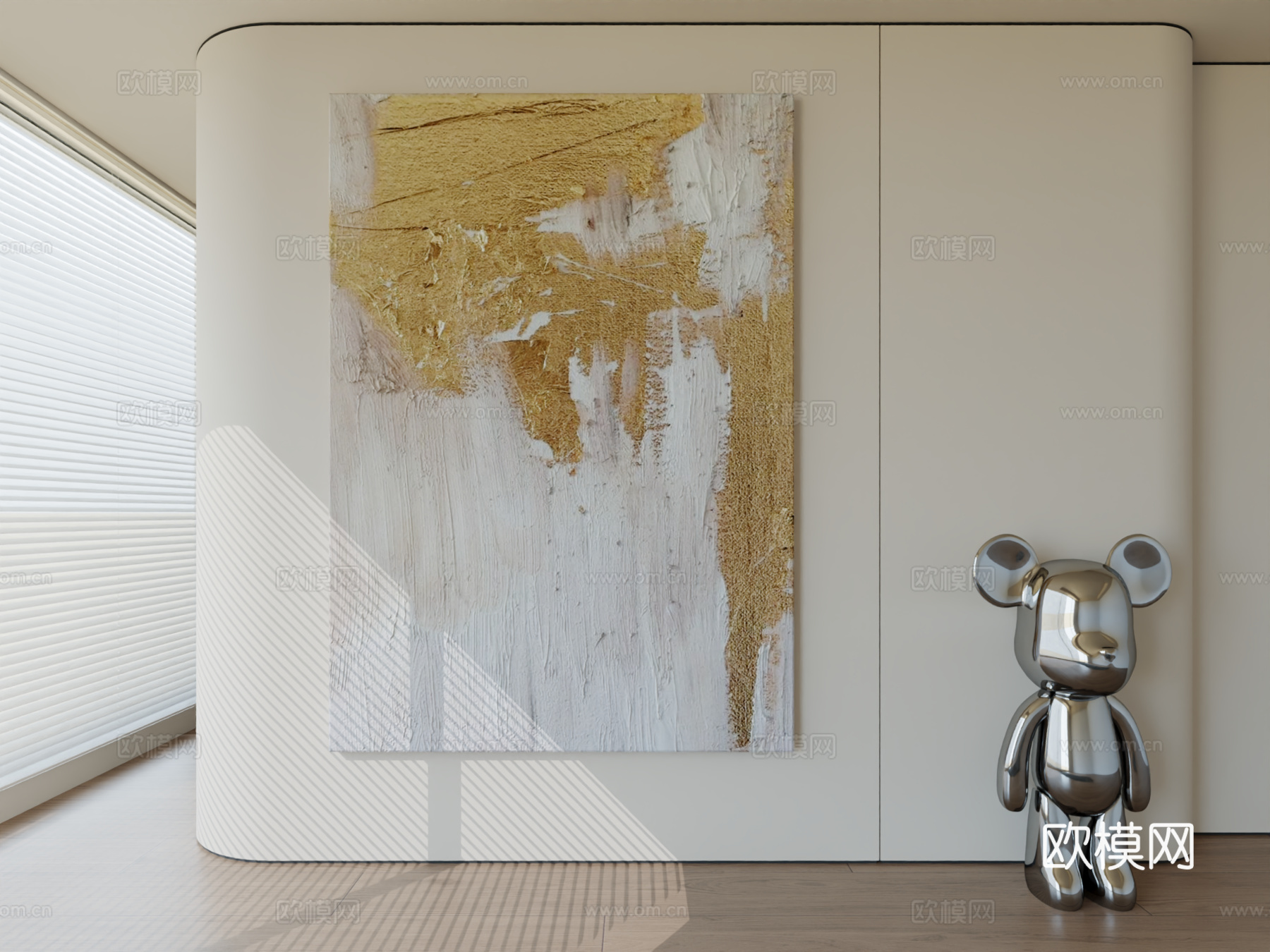现代极简挂画抽象艺术挂画3d模型
