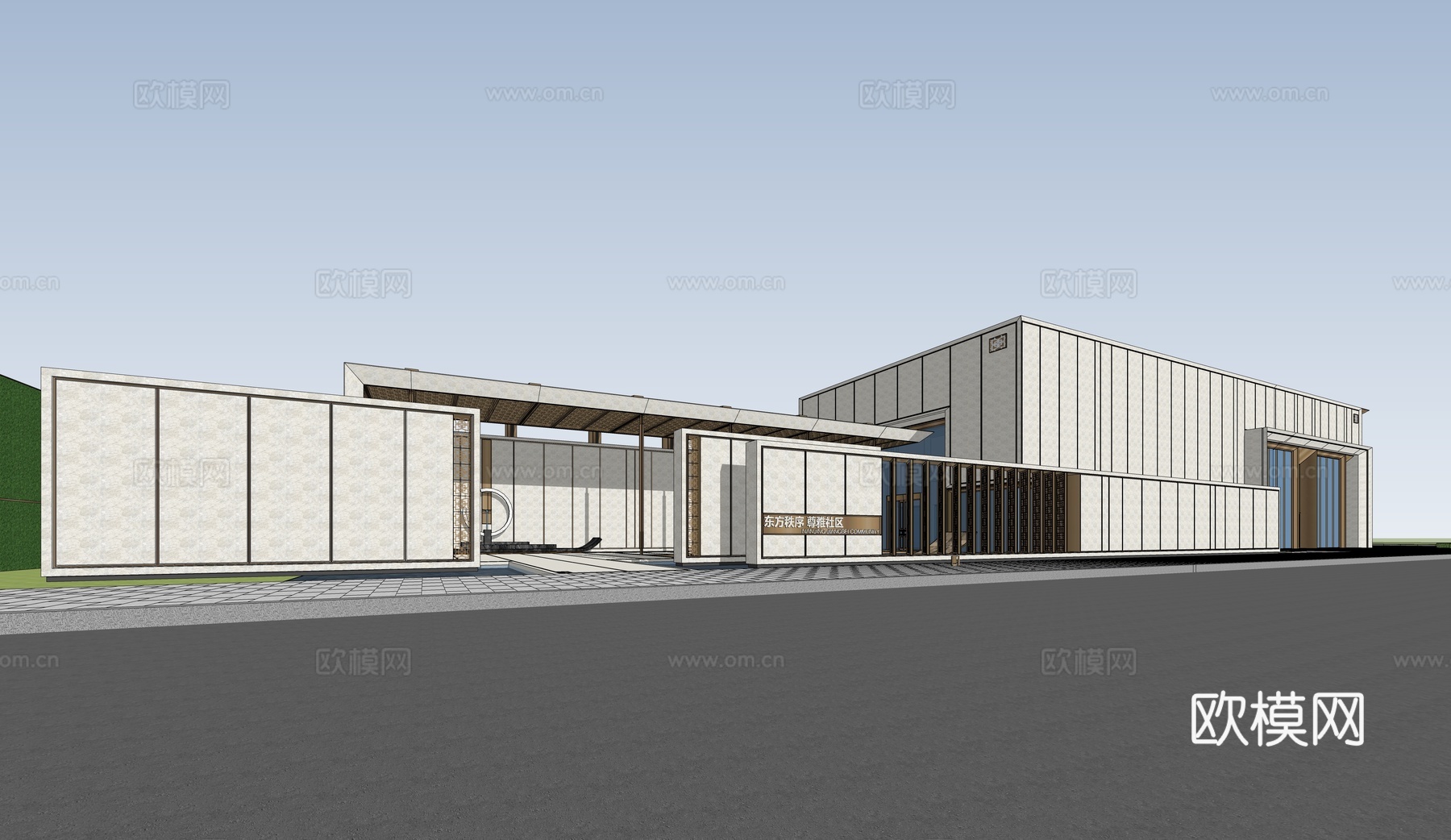 现代售楼处 售楼部景观 会所建筑 展馆建筑su模型