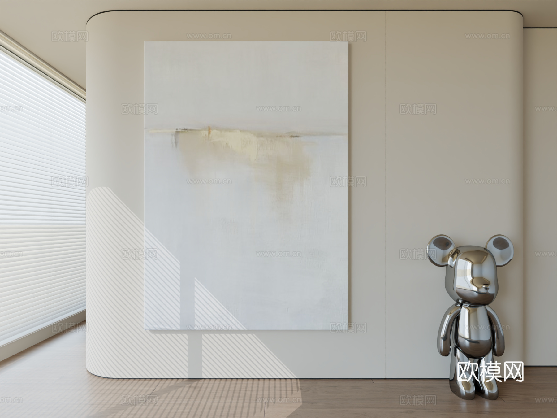 现代极简挂画抽象艺术挂画3d模型