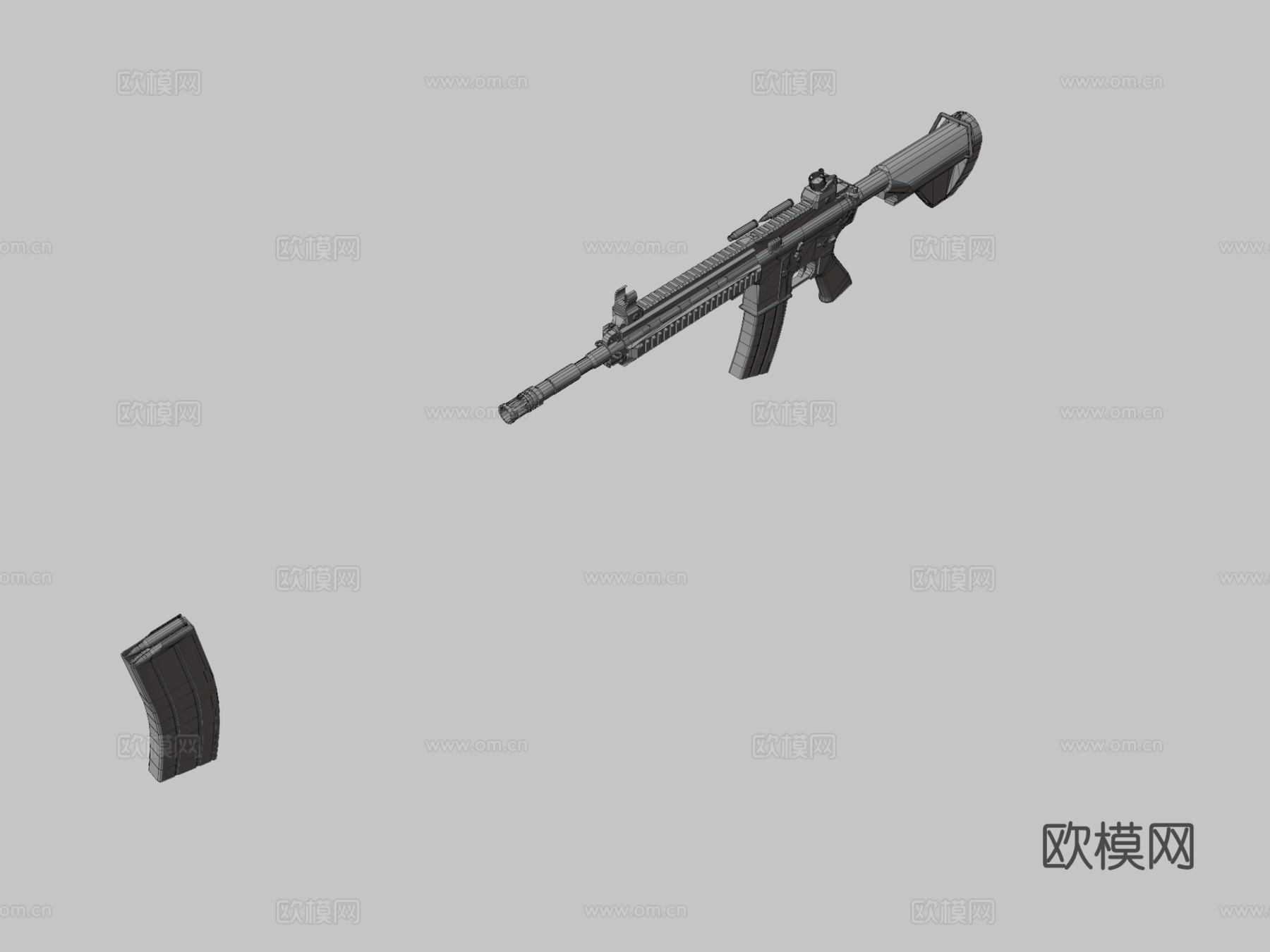 HK416突击步枪3d模型