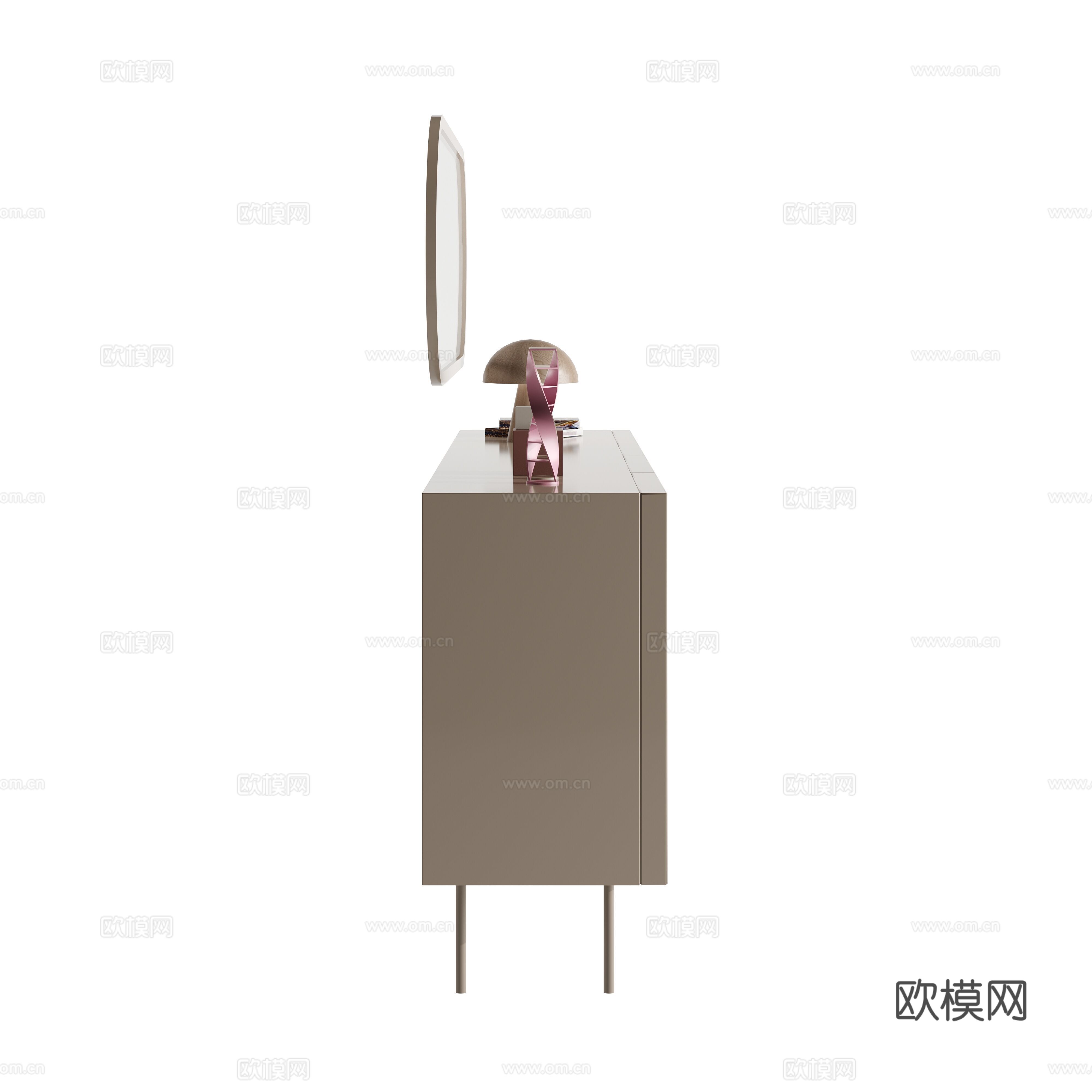 现代奶油侘寂电视柜3d模型