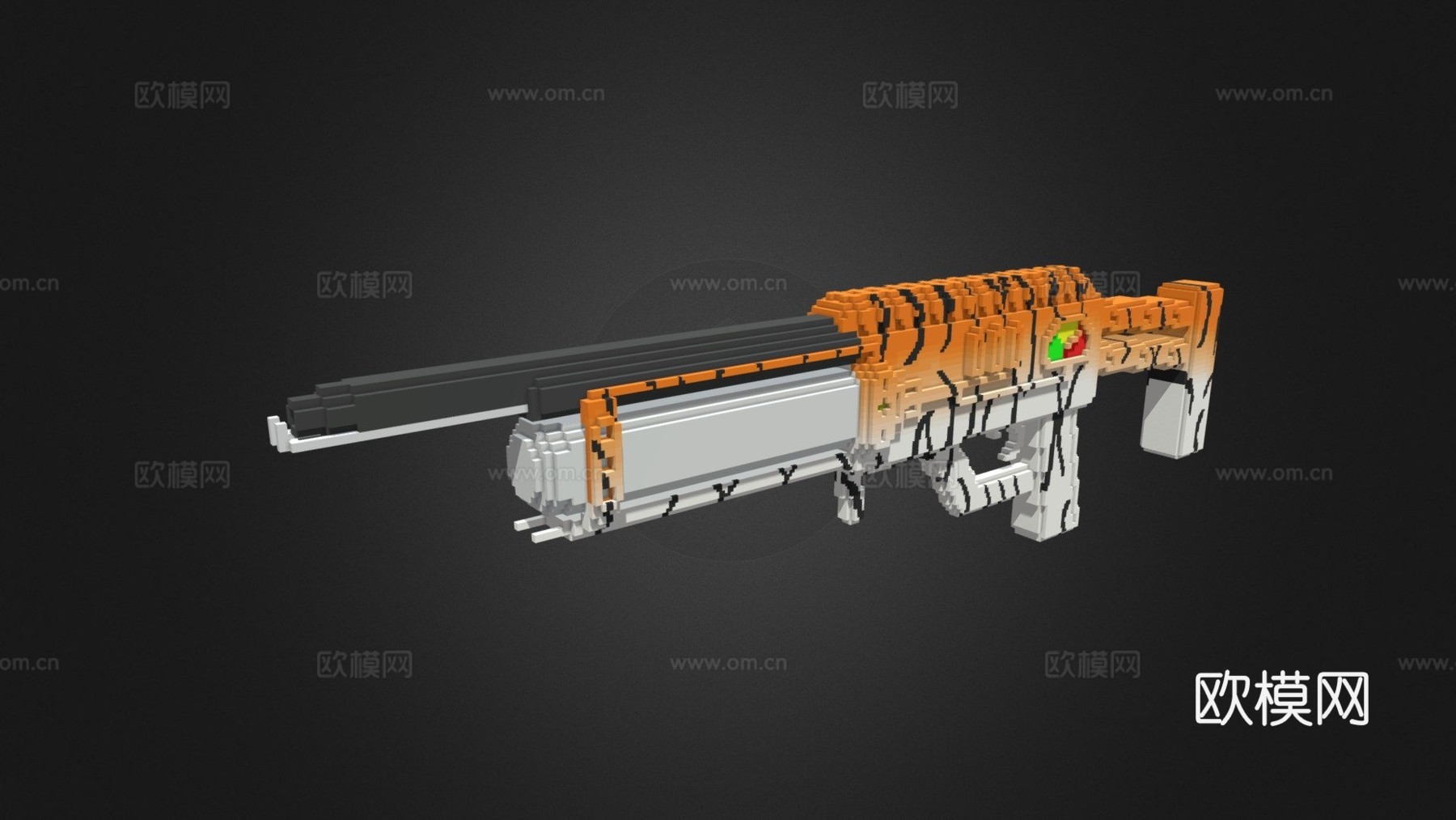 体素火焰喷射器-猛虎(立方64-128)3d模型