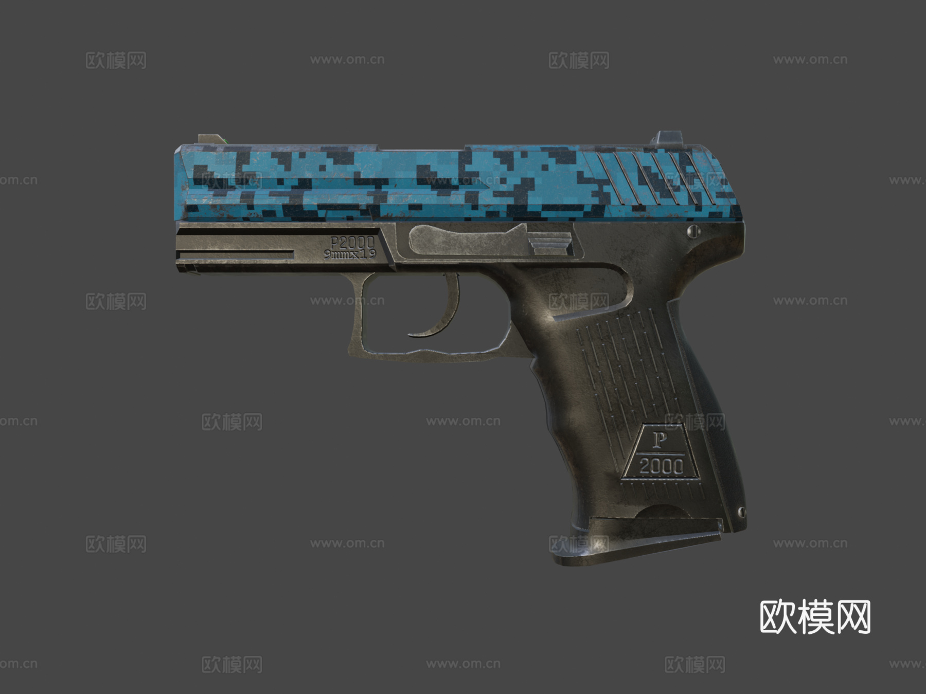 P2000-数码迷彩3d模型