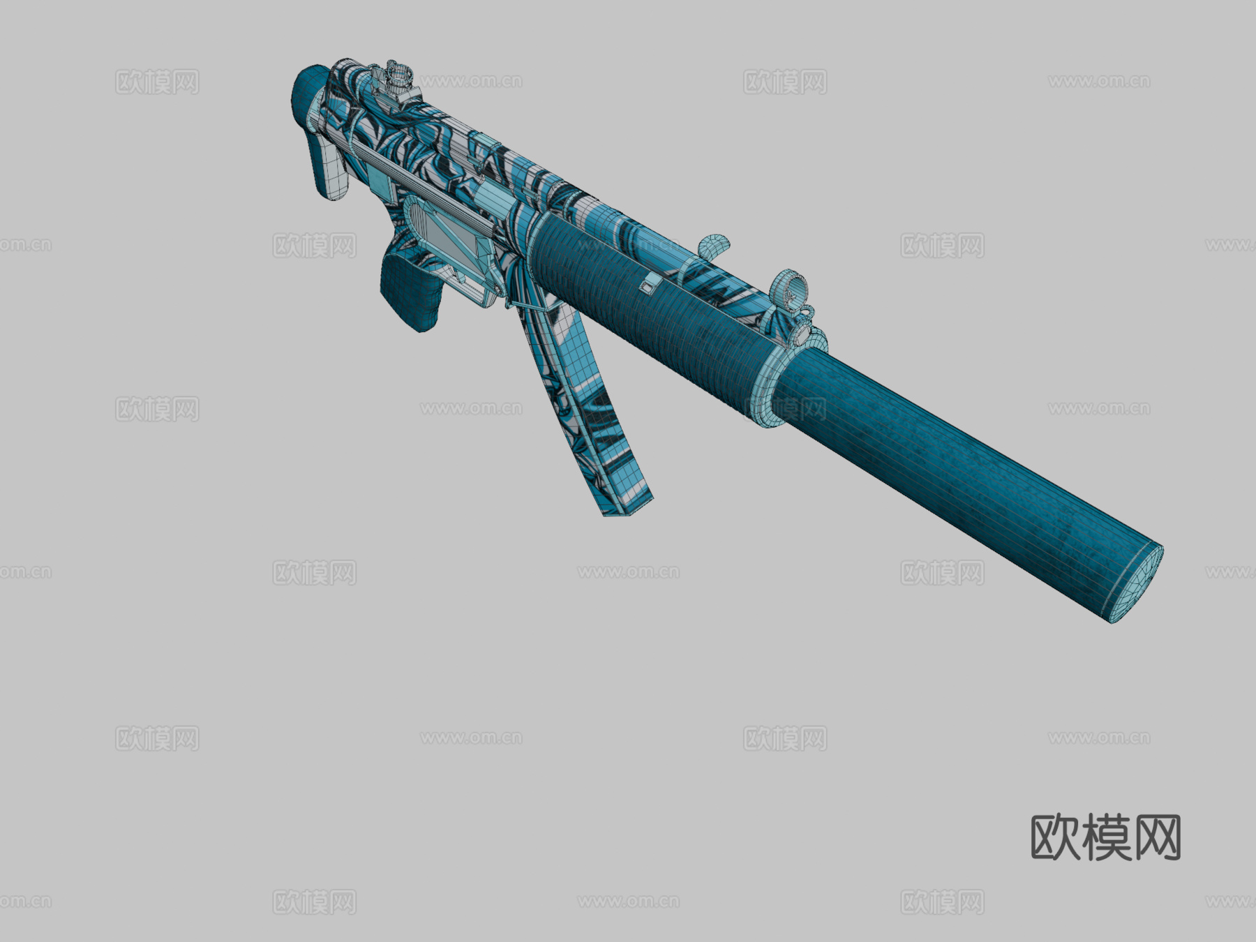 MP5SD-蓝色纯净版3d模型