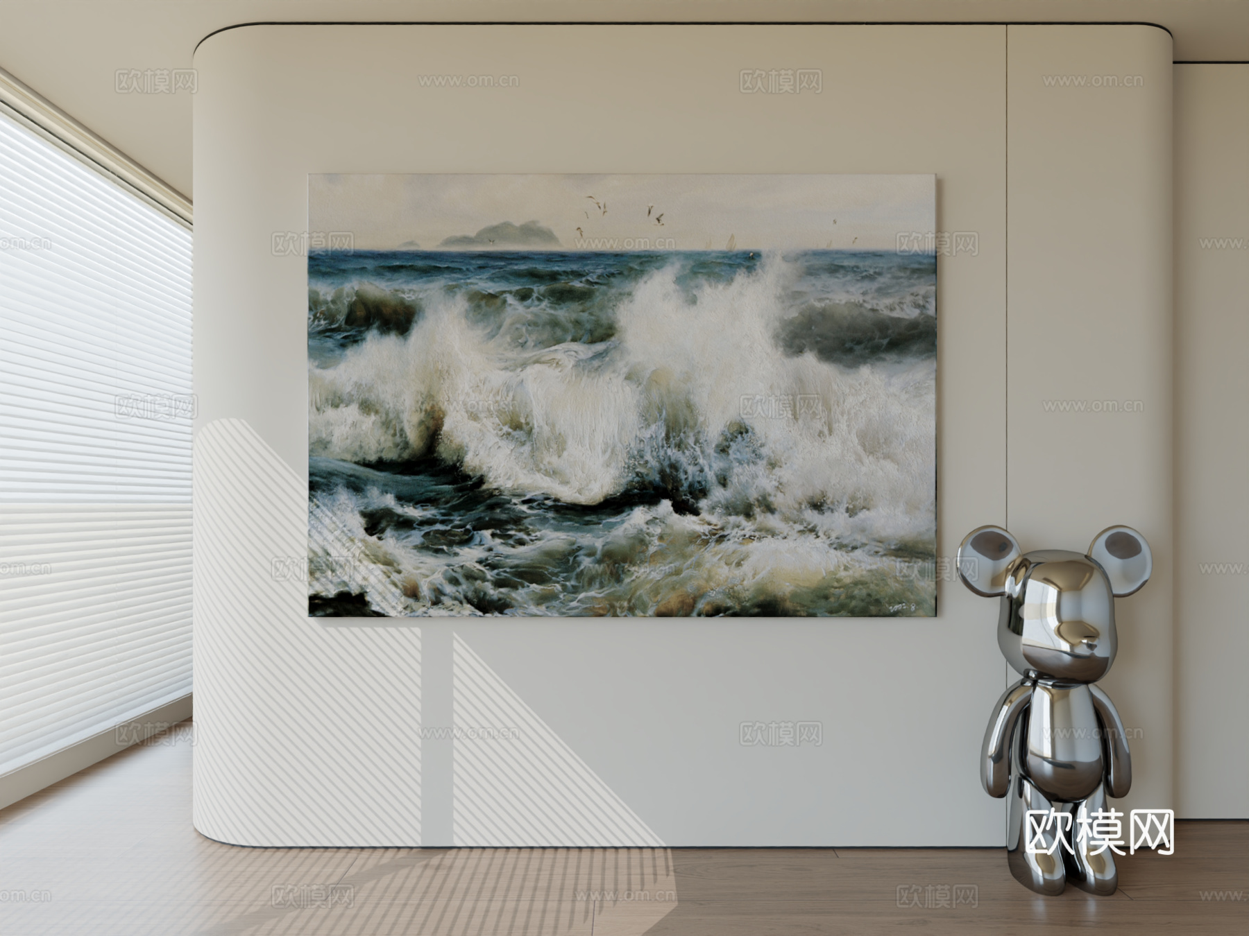 现代极简挂画抽象艺术挂画3d模型