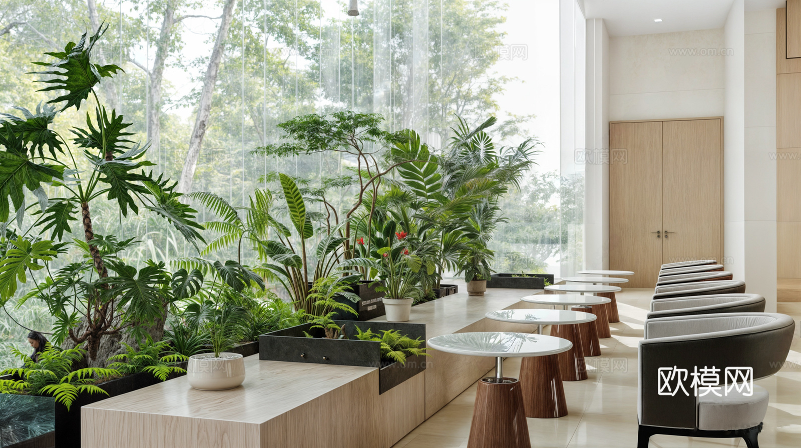 植物堆 室内造景 景观小品 沙发茶几组合 盆栽 植物 室内景3d模型