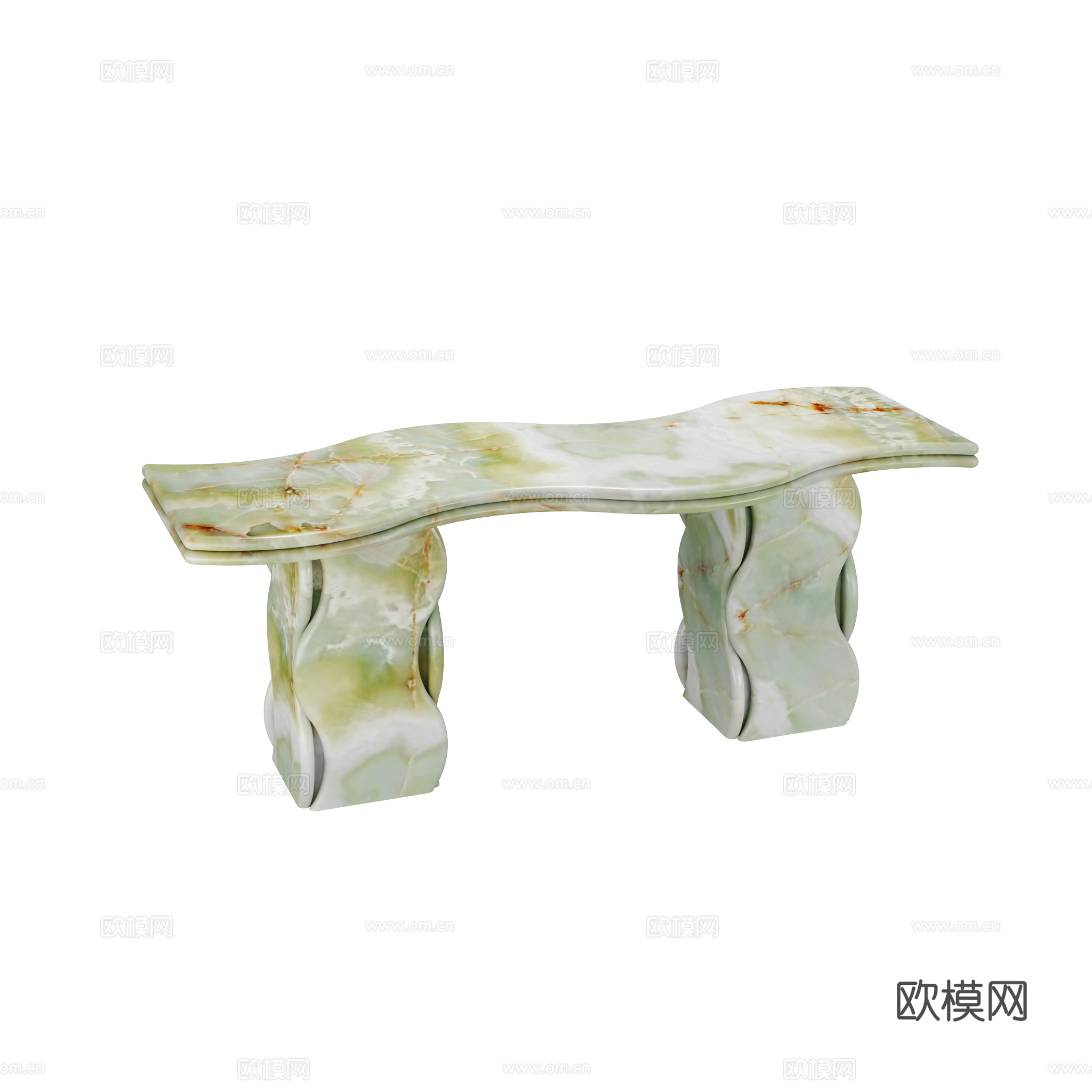 得闲 粼粼长条几 茶几3d模型