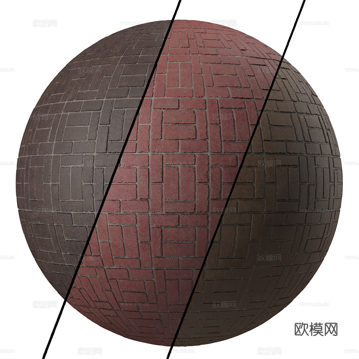 新中式红砖墙材质3d模型