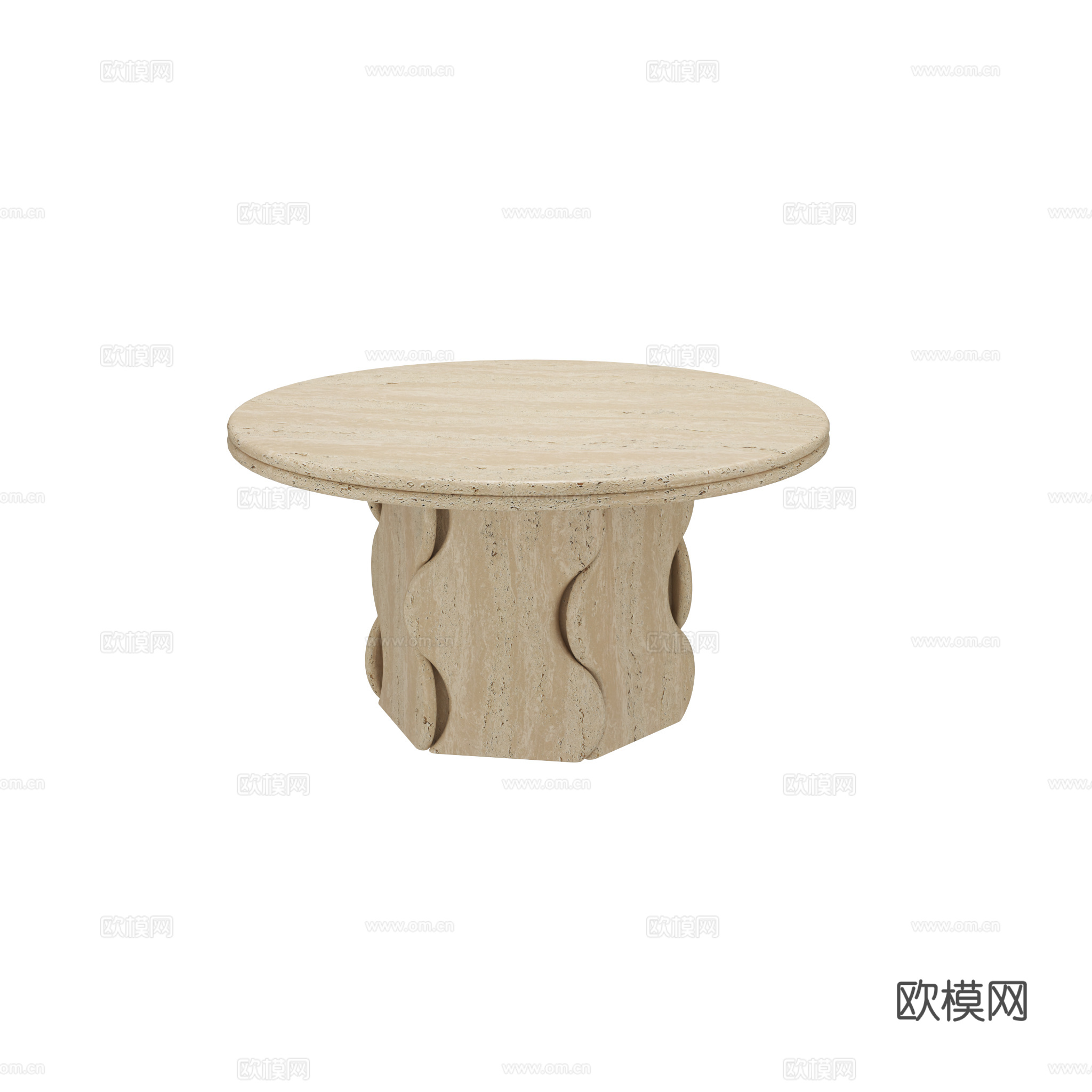 得闲 粼粼圆茶几 茶几3d模型
