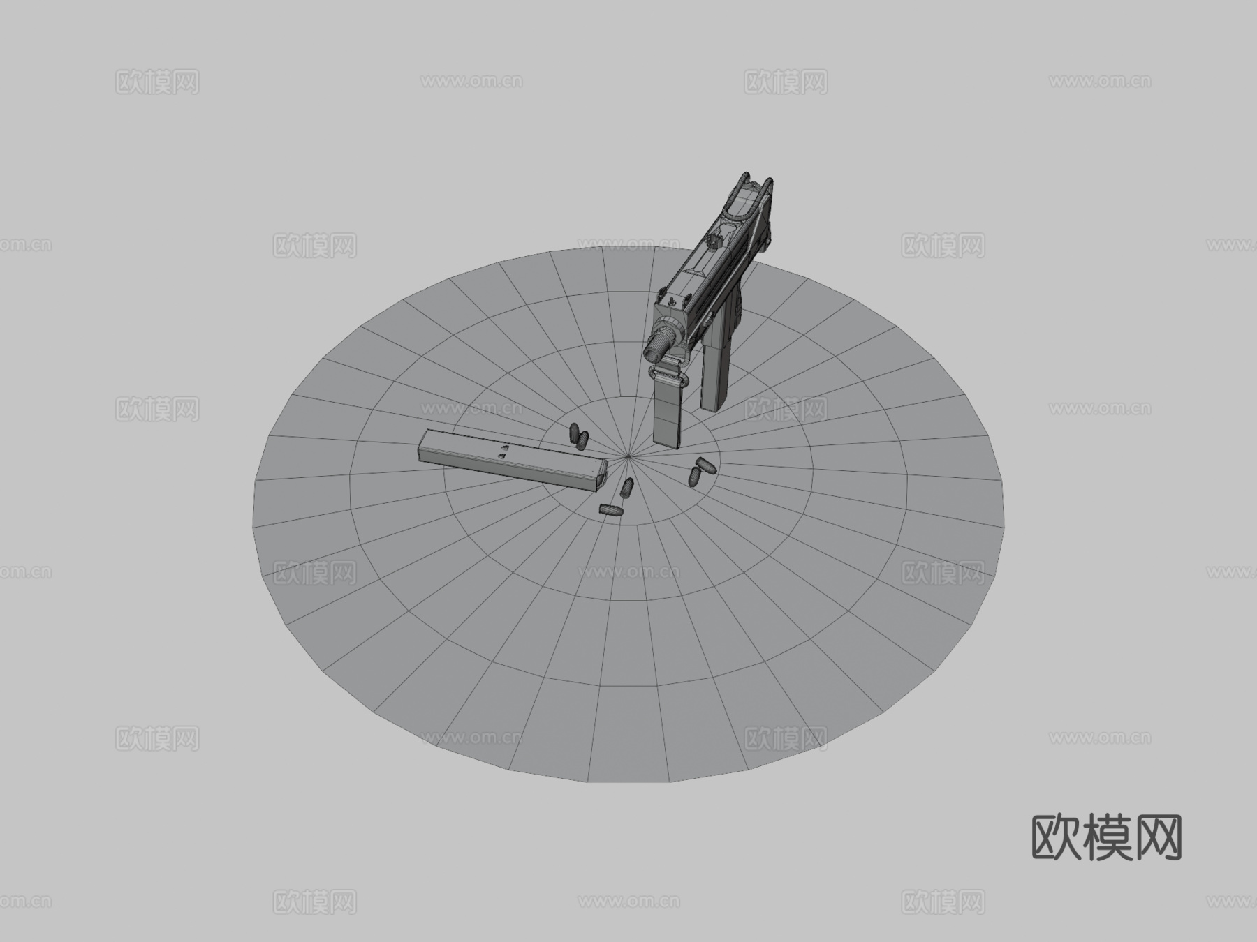 MAC-10-黑沙3d模型