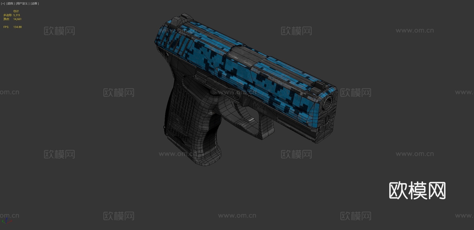 P2000-数码迷彩3d模型