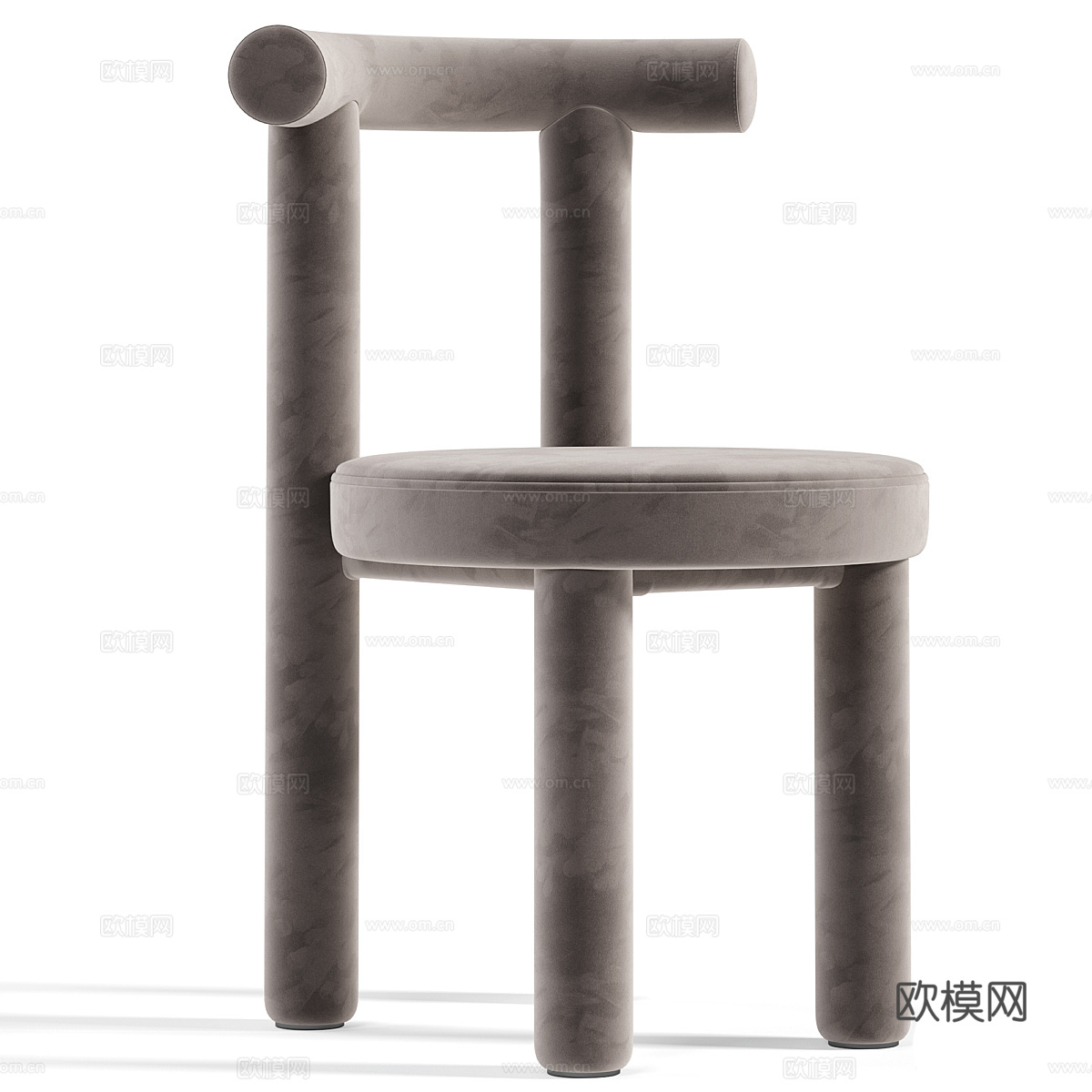 现代意式圆餐桌椅3d模型